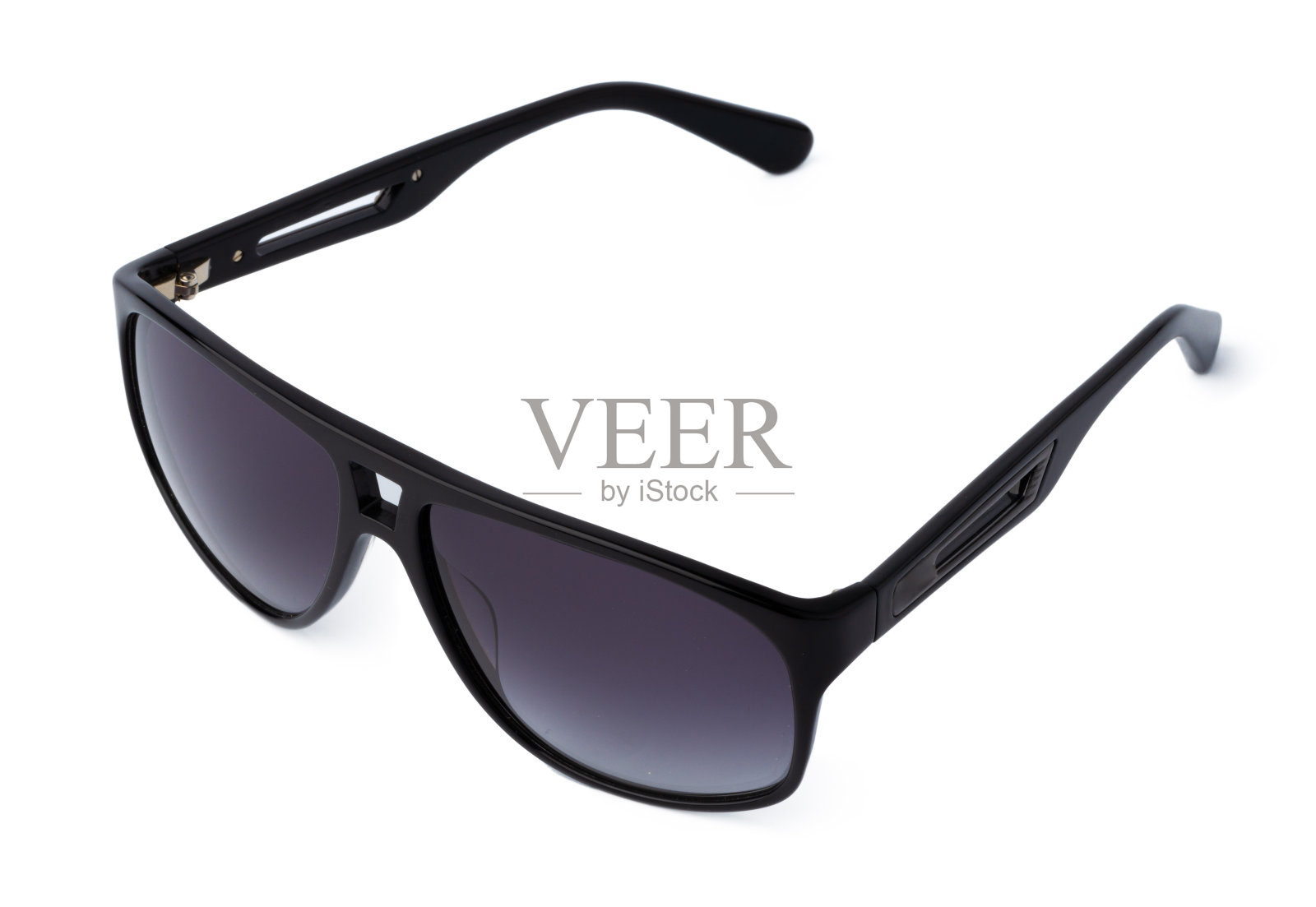 时尚的太阳镜孤立在白色的背景，近距离照片摄影图片