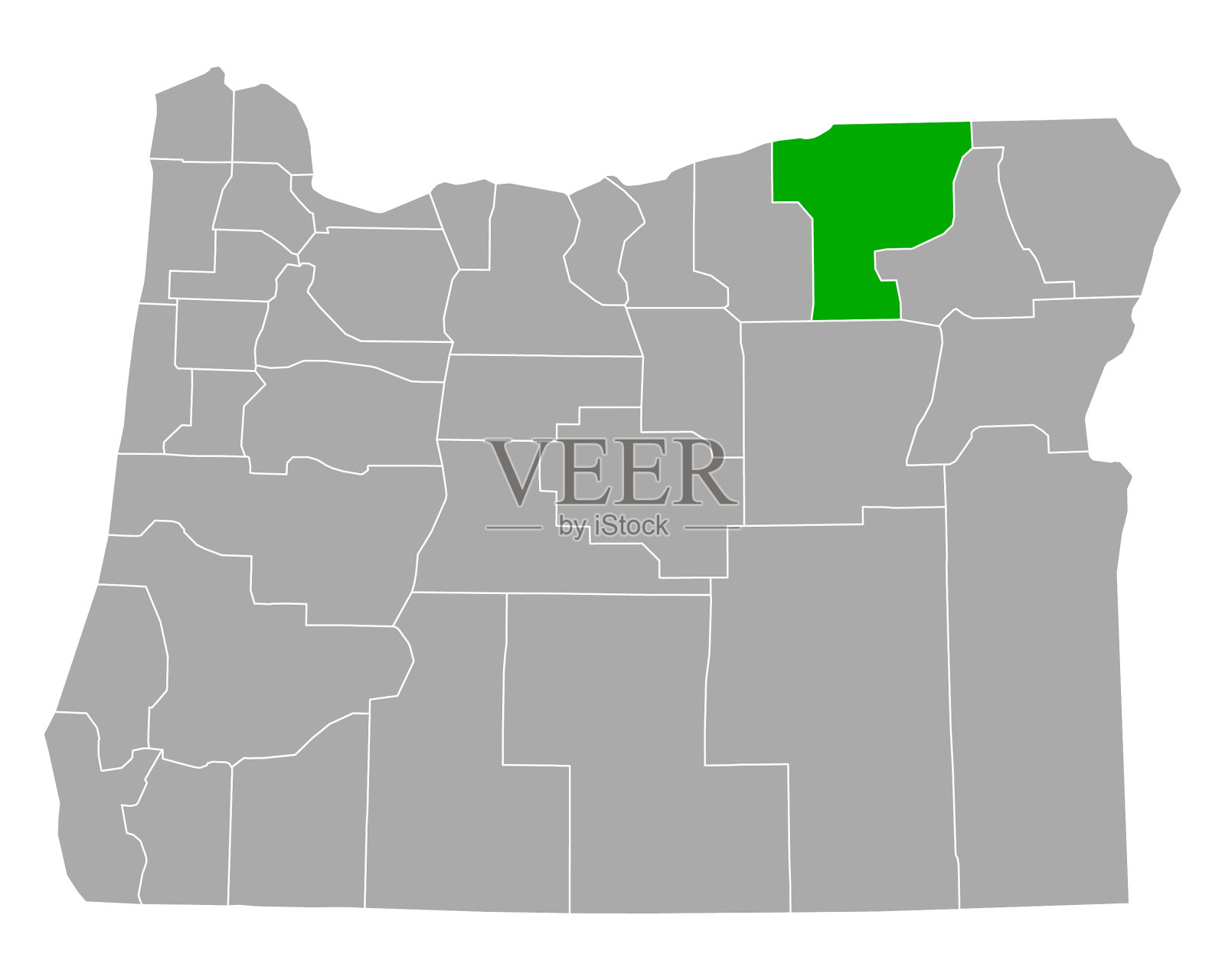 俄勒冈州的umatila地图插画图片素材