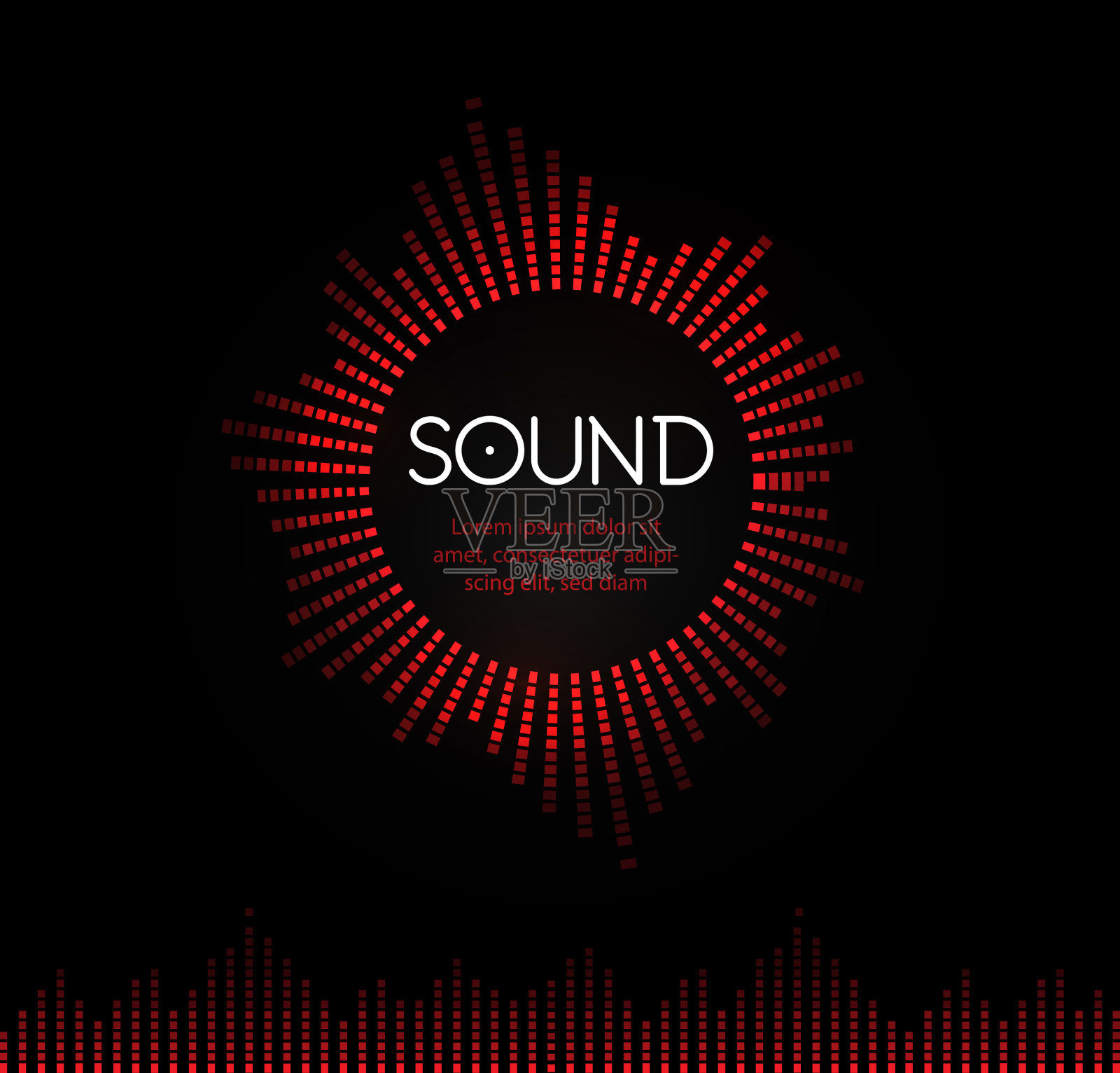 红圆音乐标志音轨录音插画图片素材