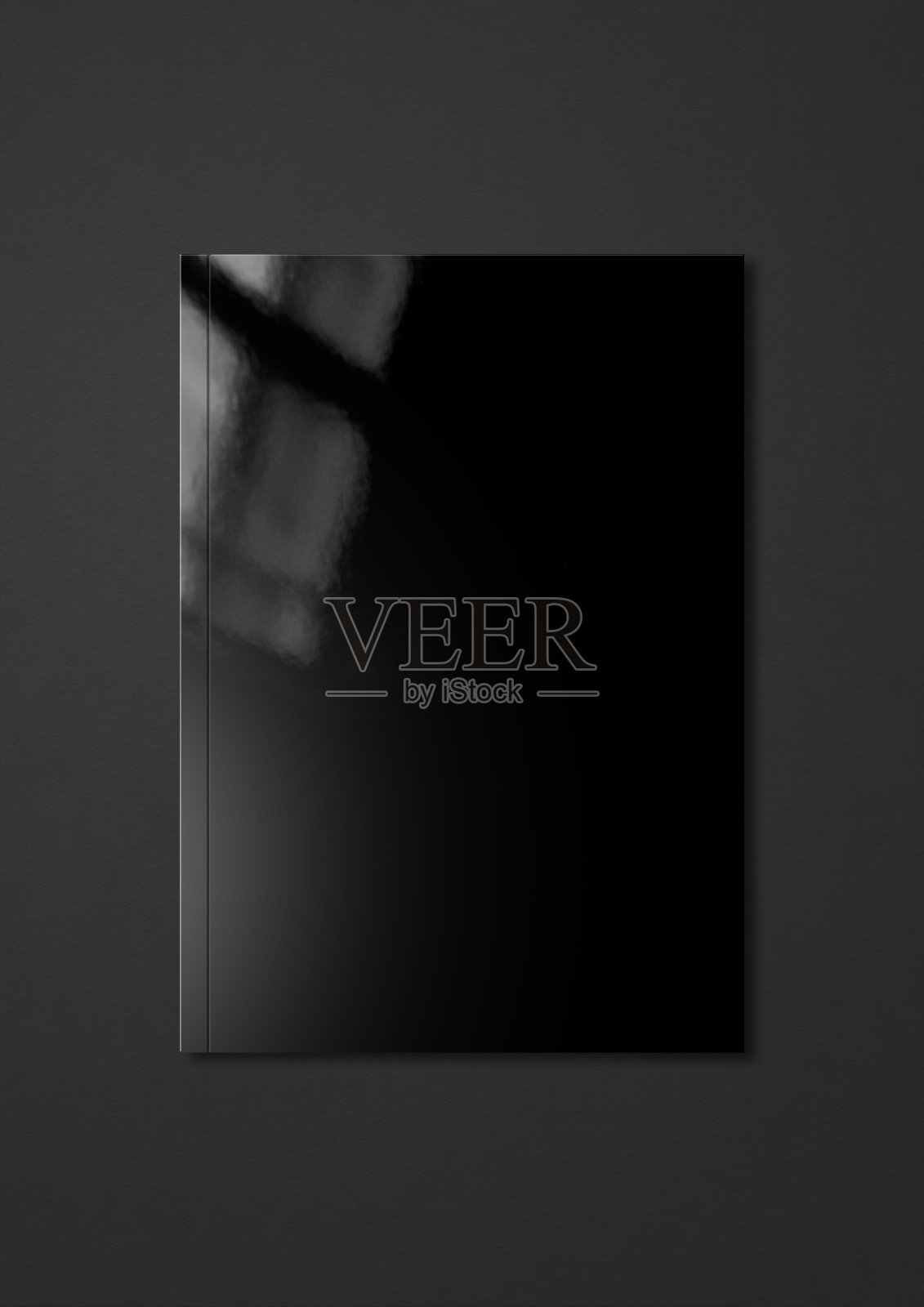 黑色小册子封面模板上的深灰色背景照片摄影图片