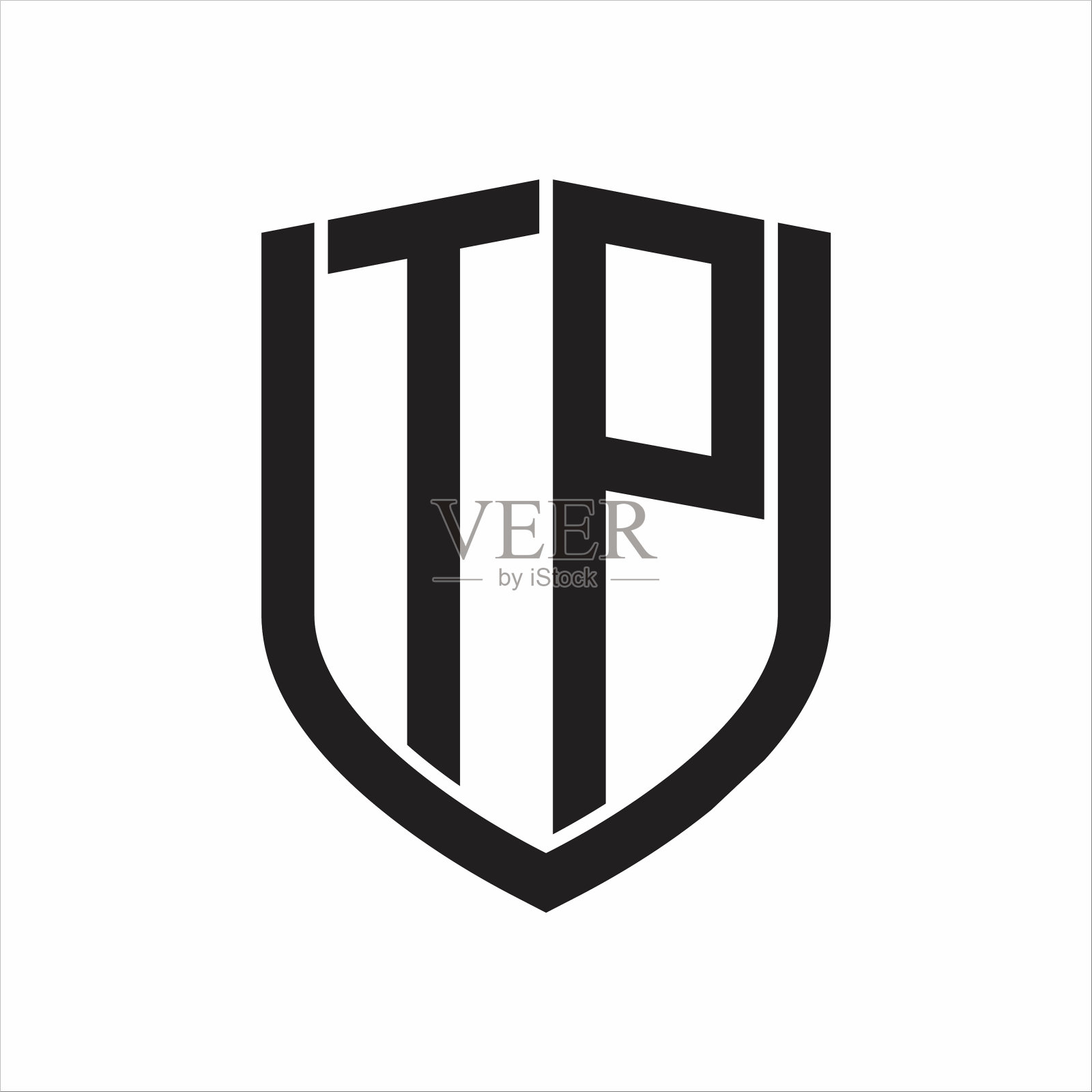 Tp标志与徽盾图案交织插画图片素材