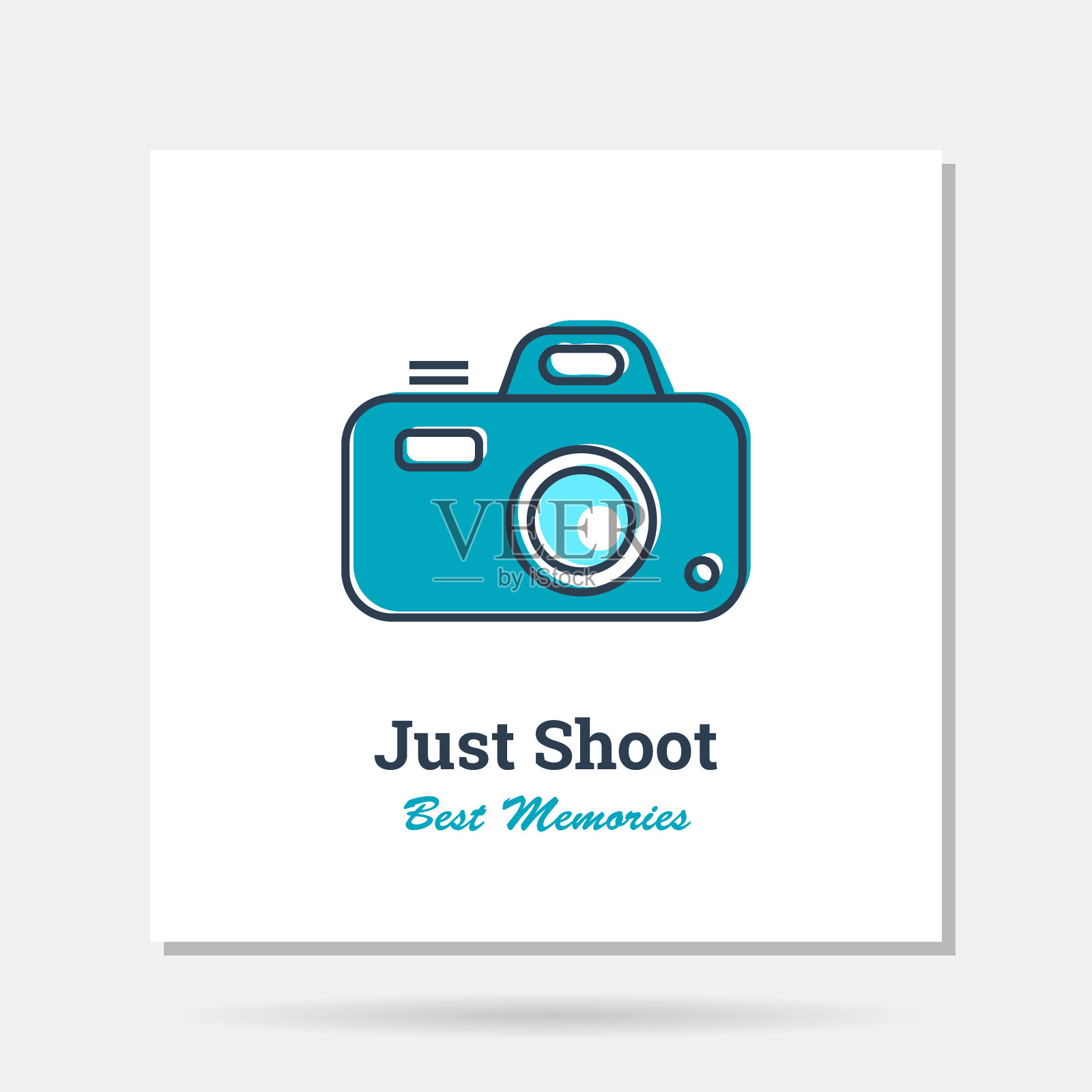 简单的公司标志示例与照片图标素材