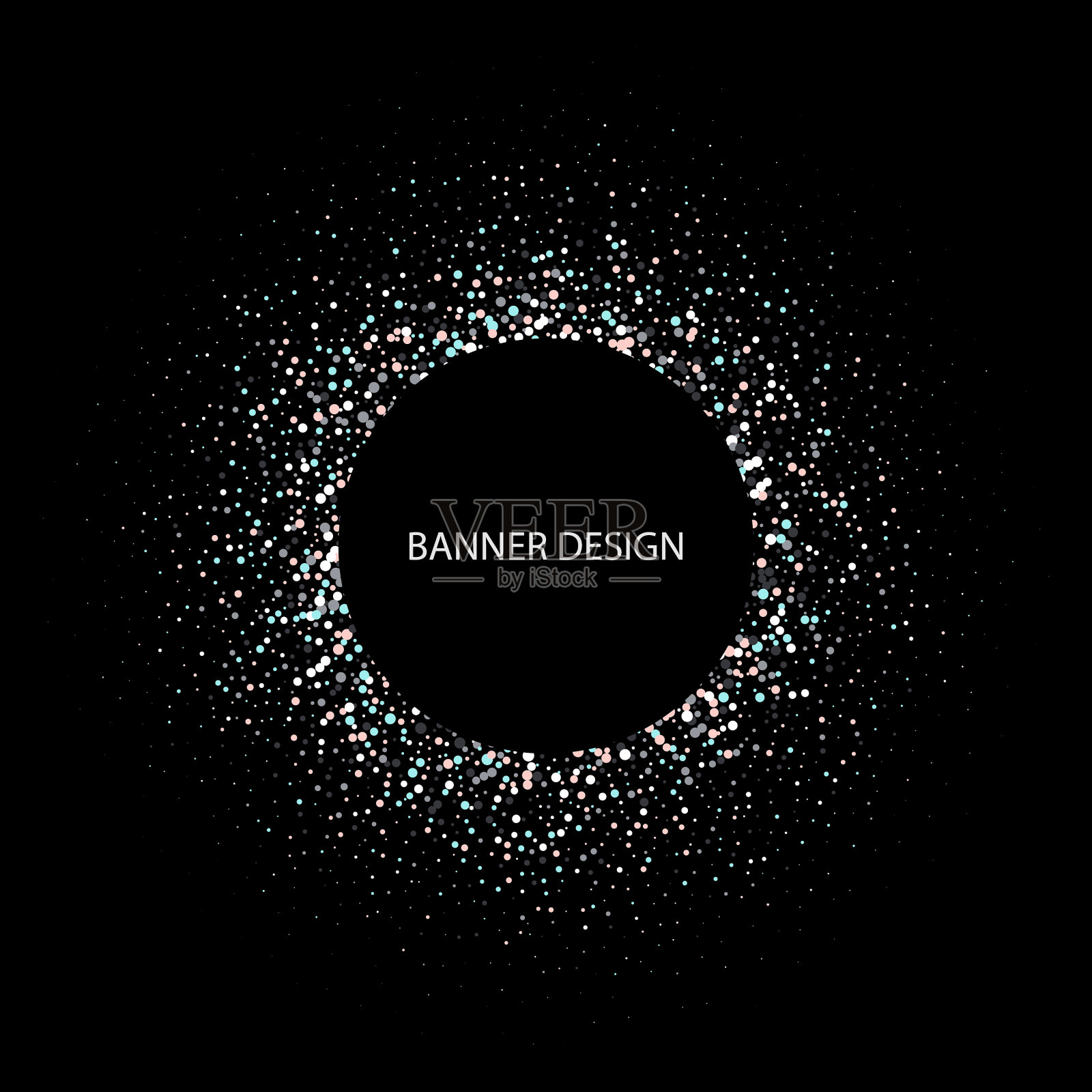 银色闪闪发光的戒指与闪光隔离插画图片素材