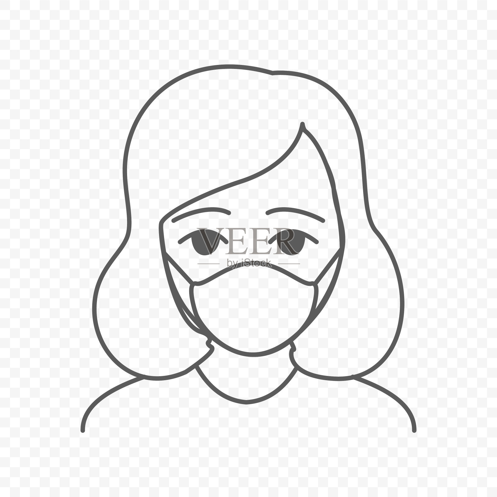 女性在防护面具溢价设计插画图片素材