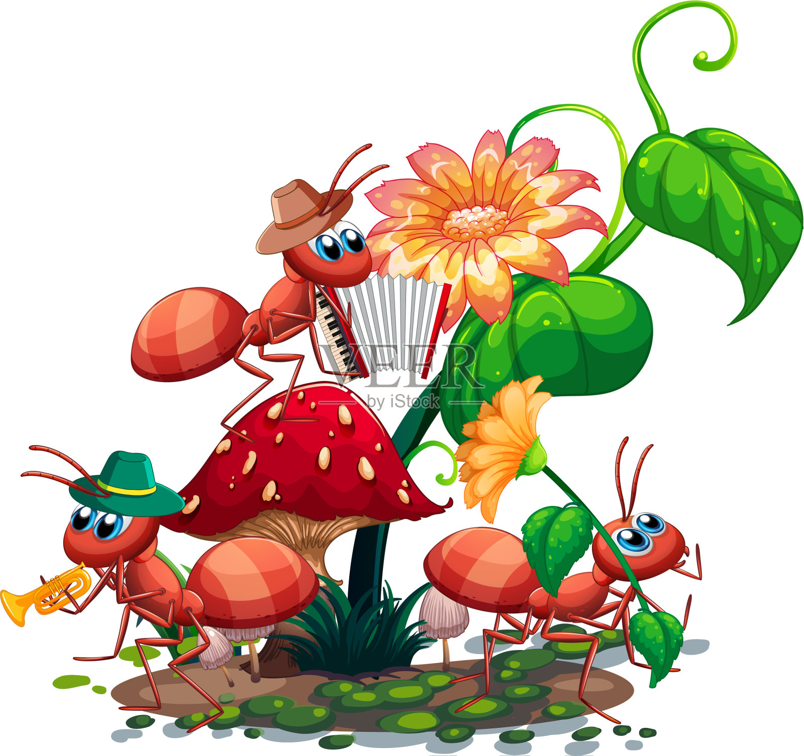 自然界中的音乐家蚂蚁设计元素图片