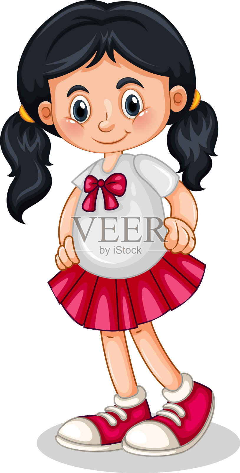 可爱的女孩卡通人物设计元素图片