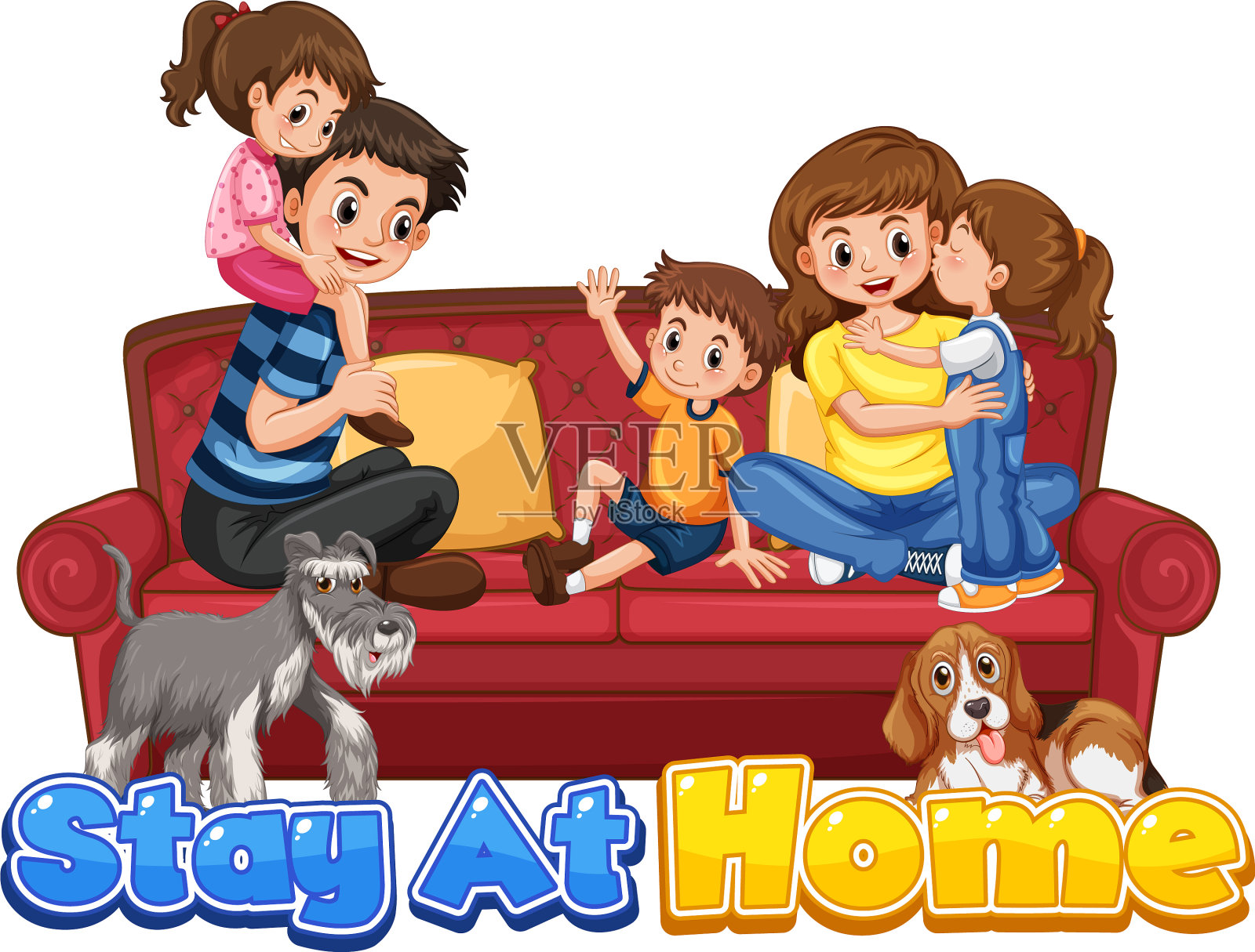 幸福的家庭呆在家里设计元素图片