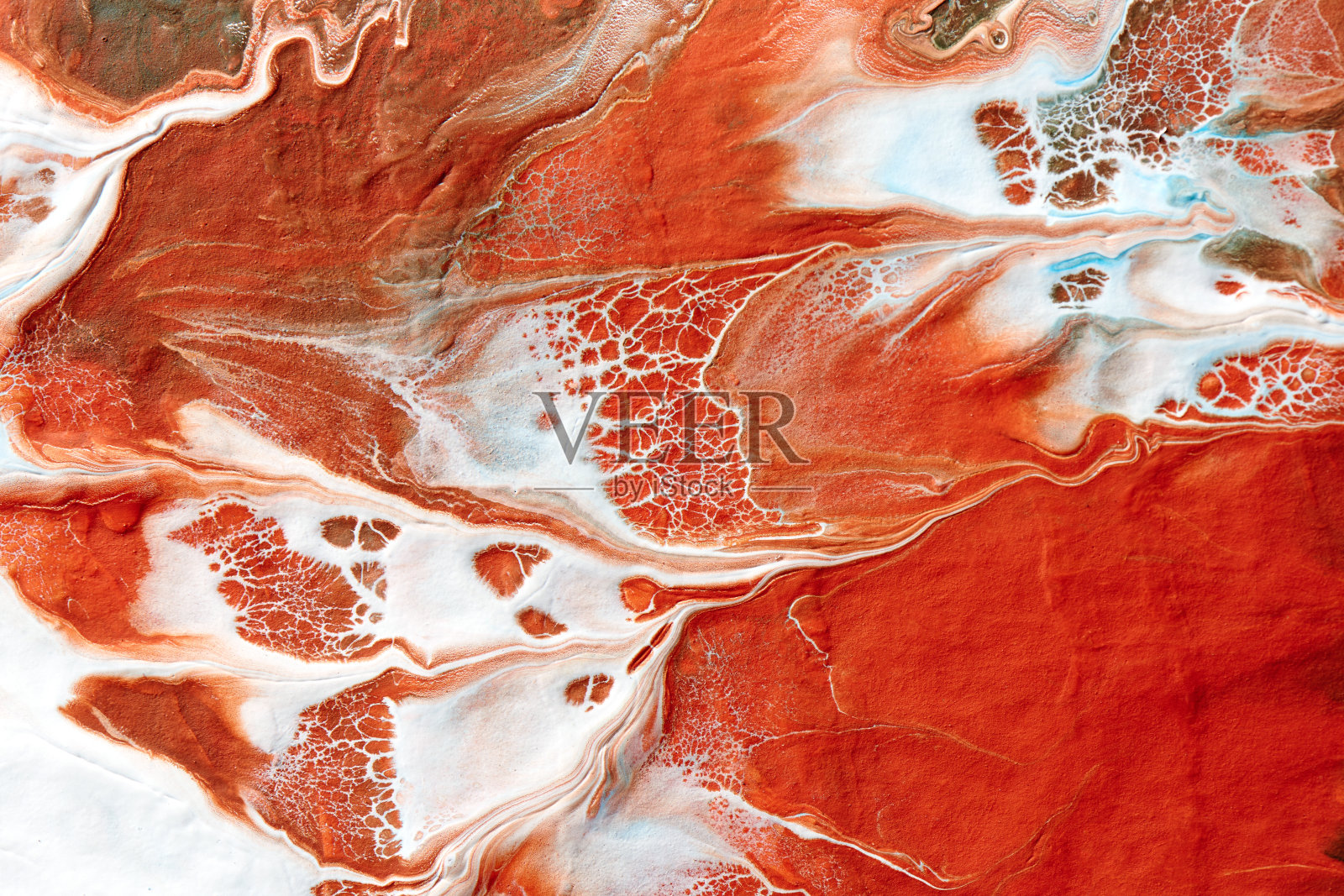 抽象的液体红色的背景。流动的艺术，葱翠的熔岩，血腥的海浪照片摄影图片