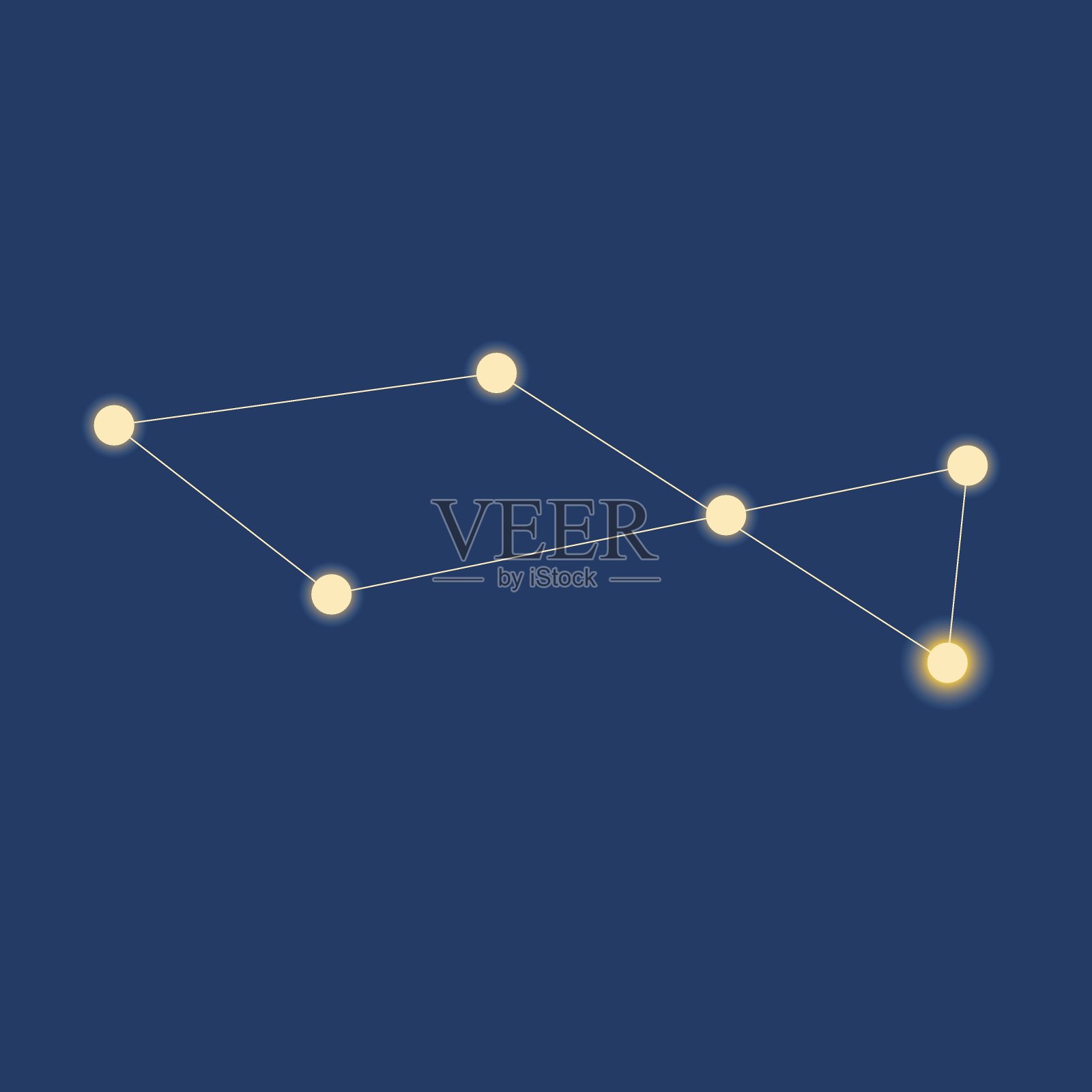 竖琴星座孤立的概念星空，天文学，矢量股票插图与星星在夜空插画图片素材