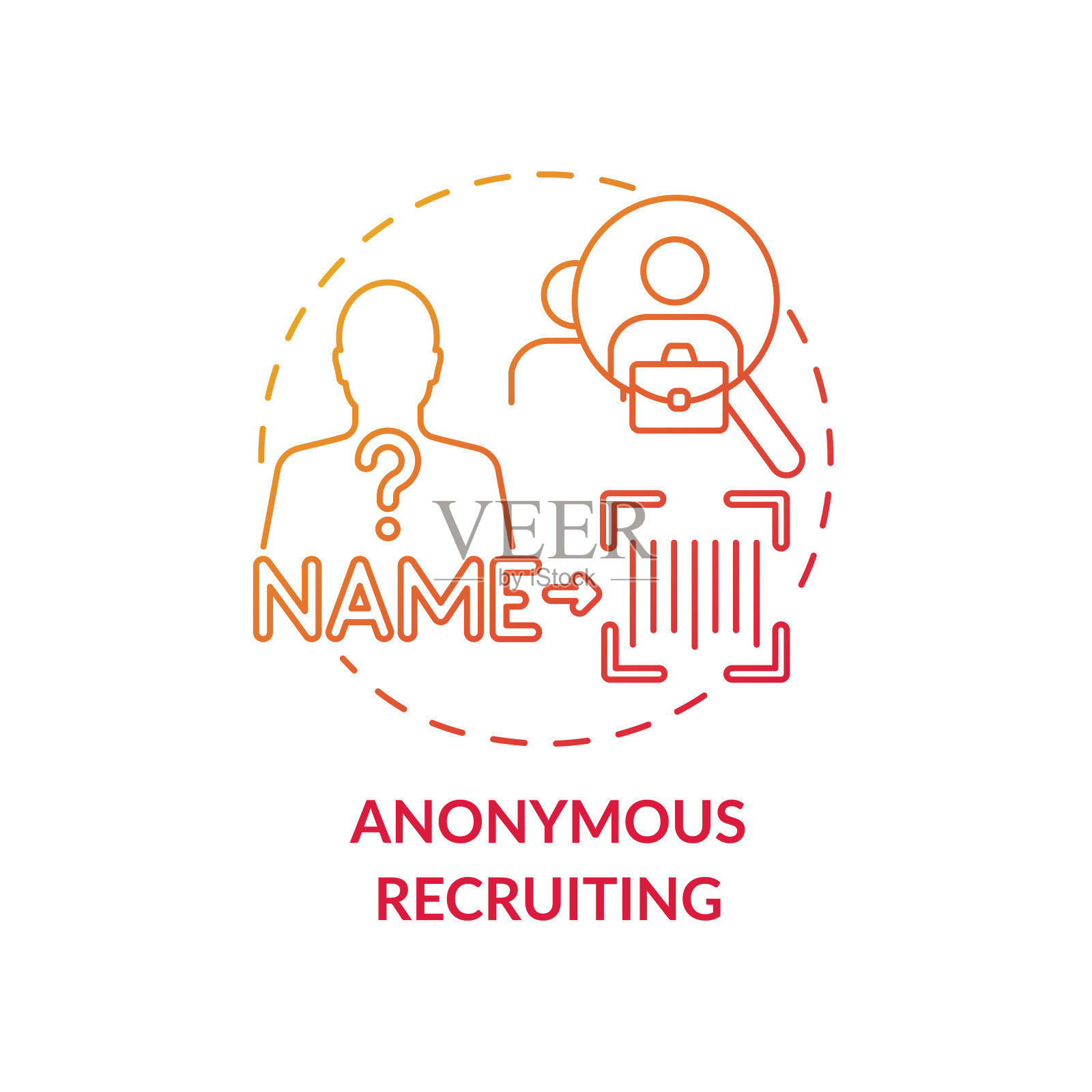 匿名招聘概念图标插画图片素材
