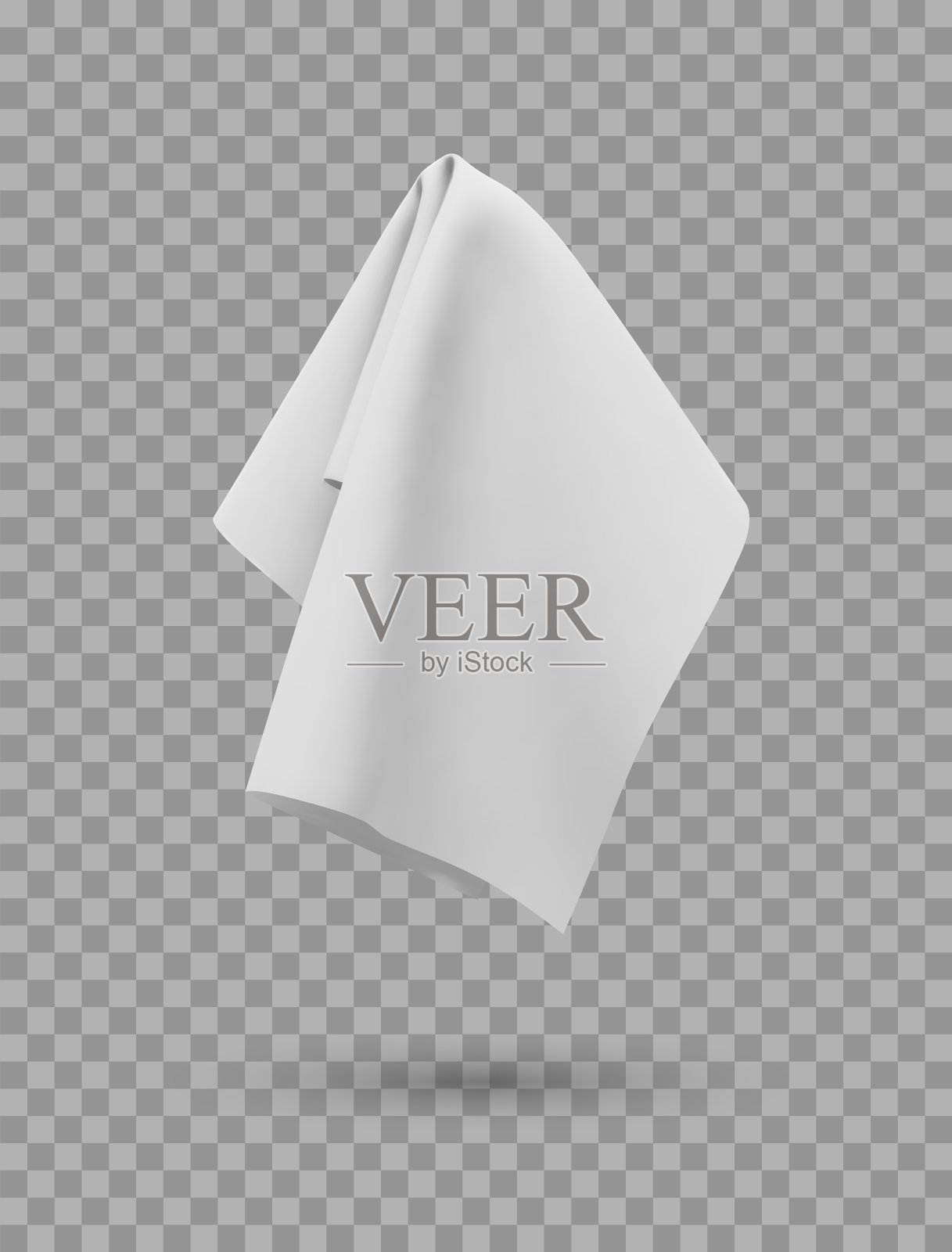 白色织物毛巾，手帕或桌布挂插画图片素材