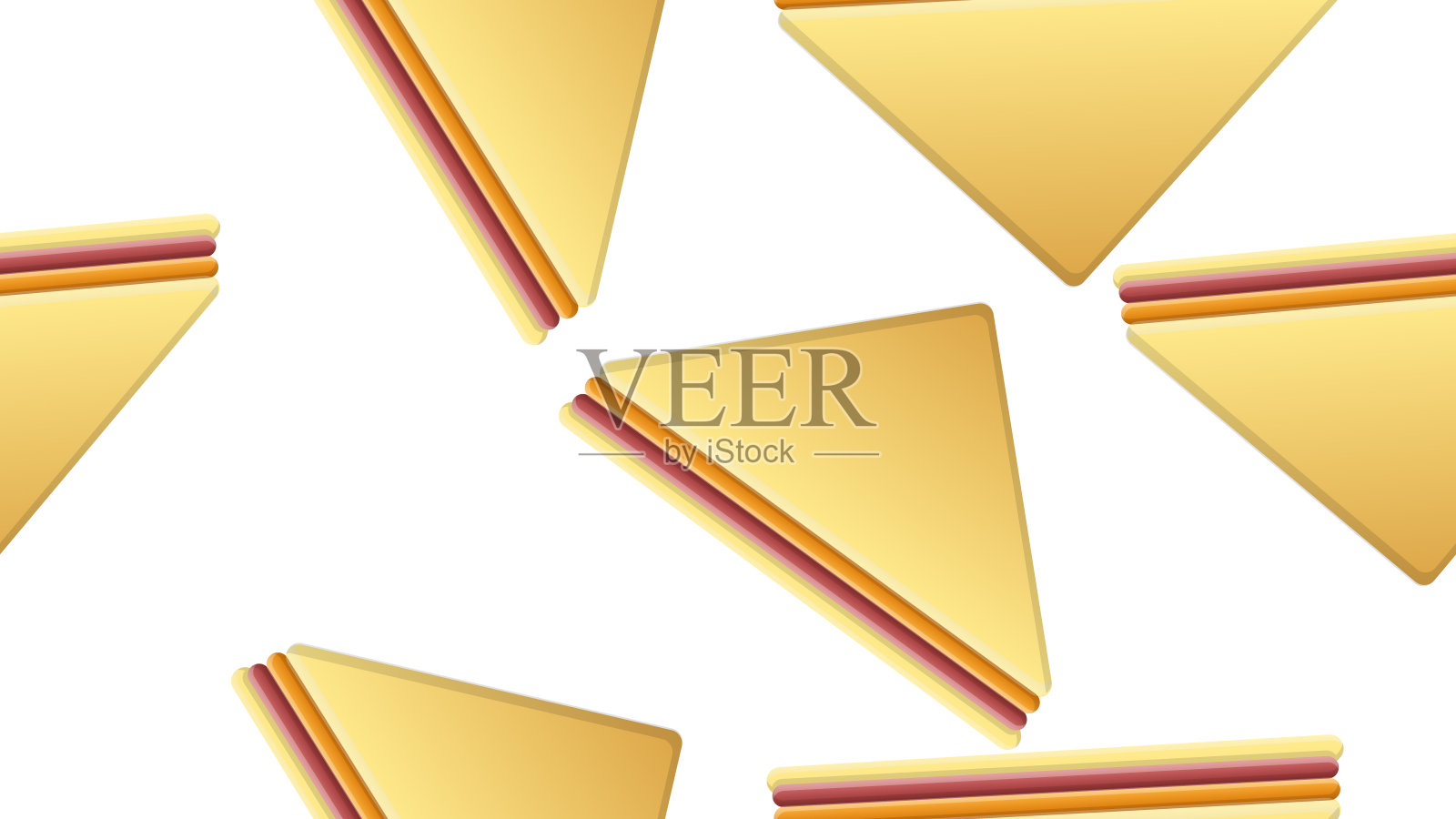 白色面包三明治与填充，白色背景，矢量插图，图案。咖啡馆，餐厅，快餐的装饰。厨房装饰墙纸，食品准备区插画图片素材