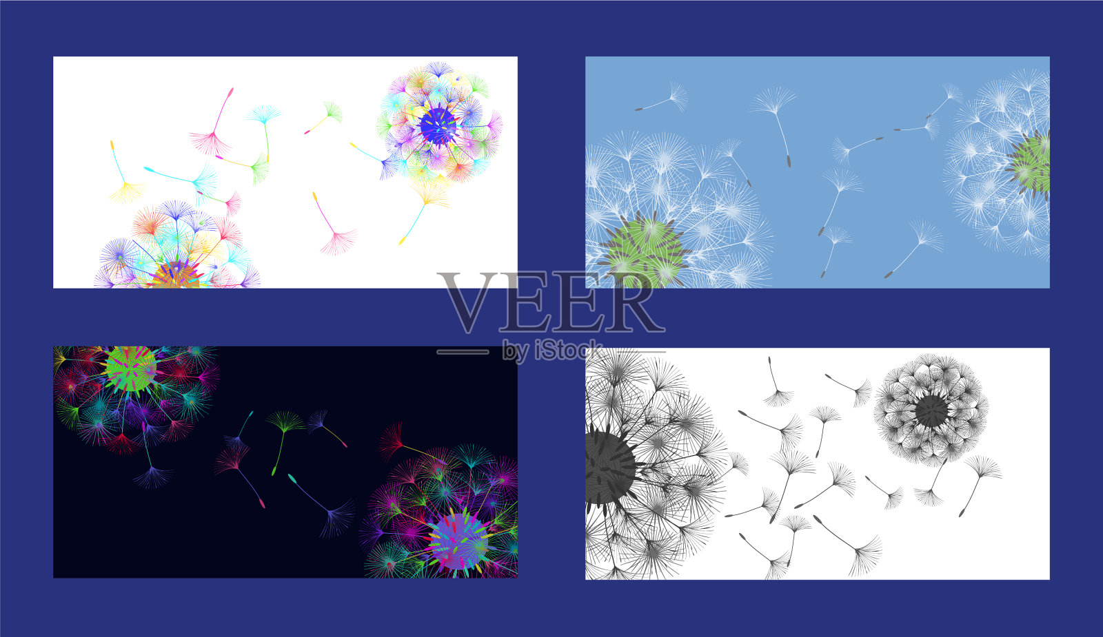 蒲公英的背景插画图片素材