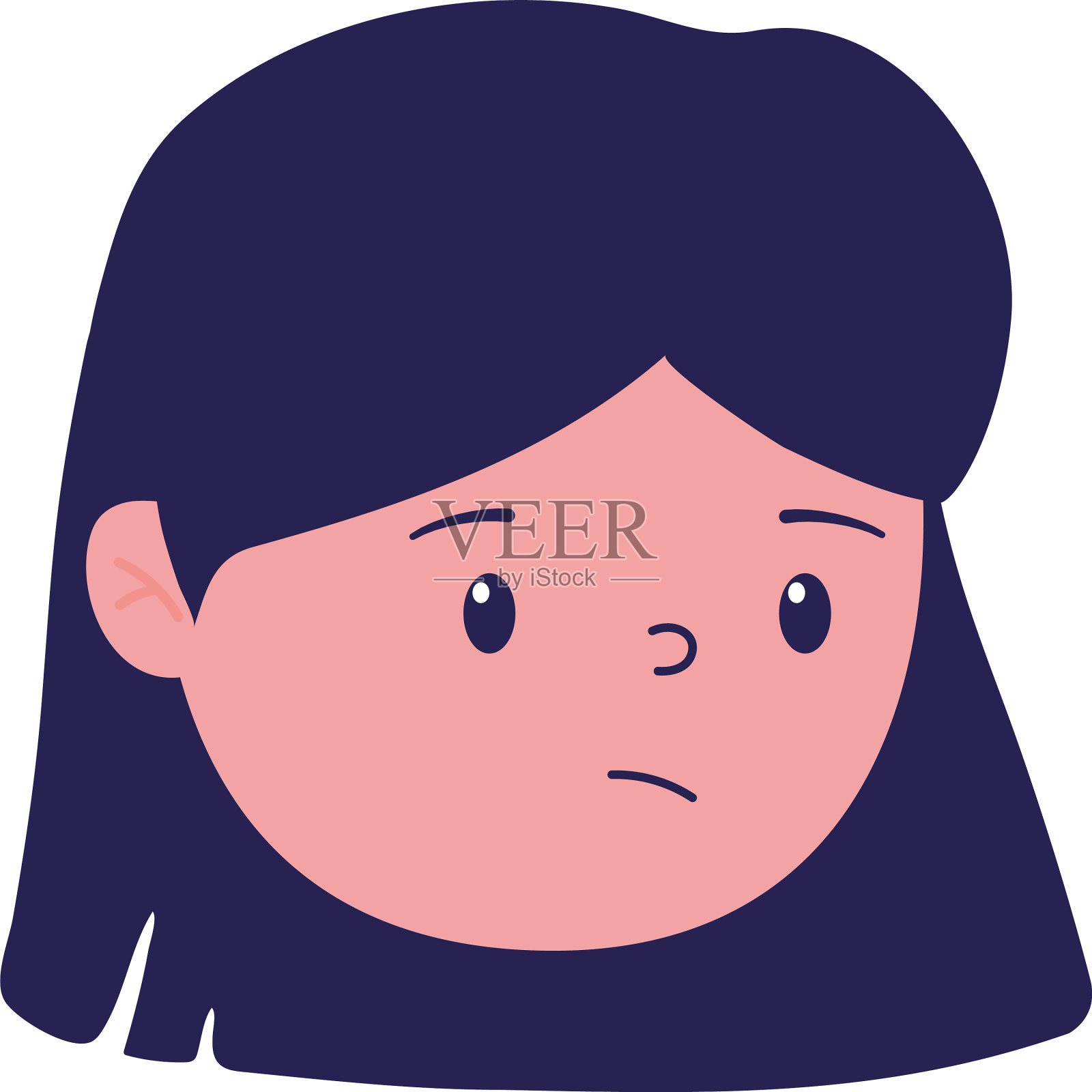 孤立女性头像卡通设计设计元素图片