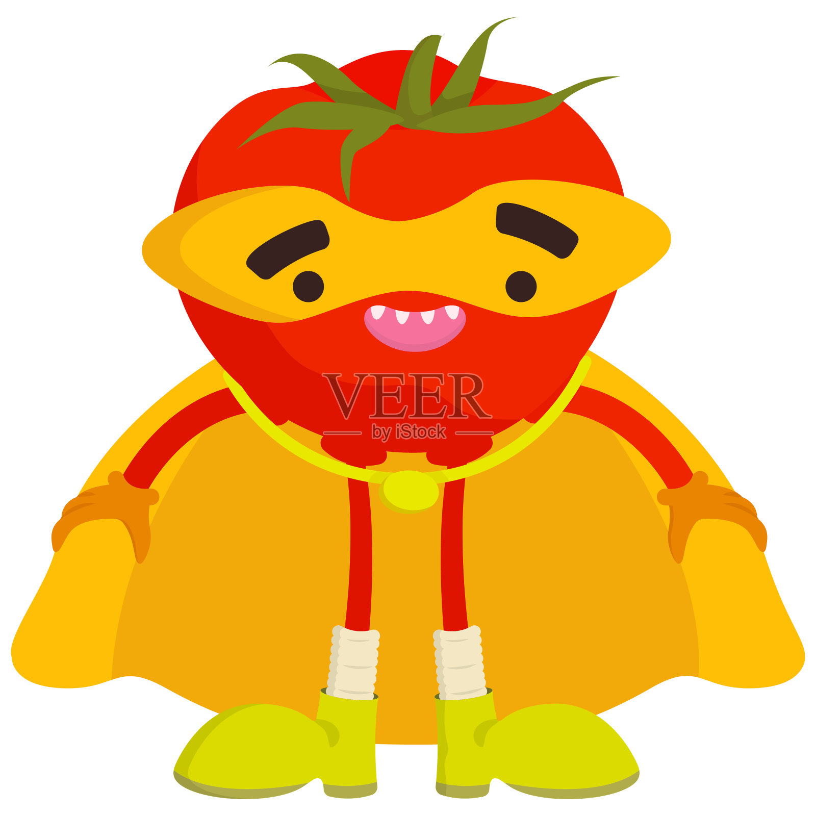 有趣的蔬菜的超级英雄。插画图片素材