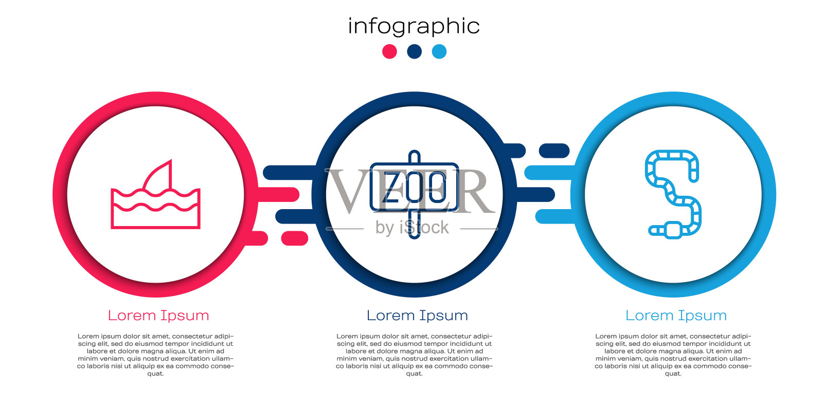 在海浪、动物园、蚯蚓中设置鱼翅线。业务信息模板。向量设计模板素材
