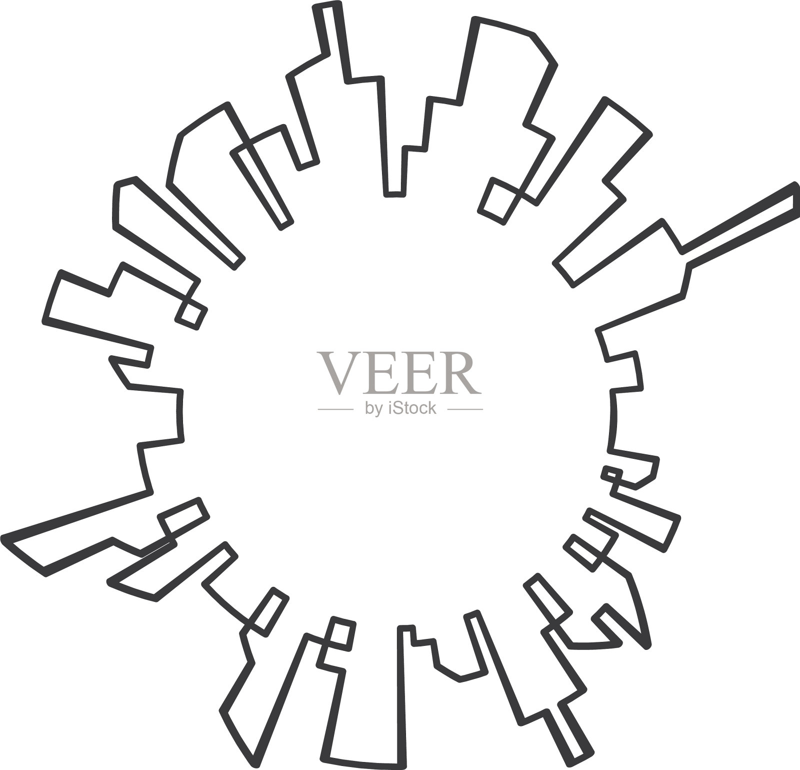 房地产现代城市建筑线条模板设计元素图片