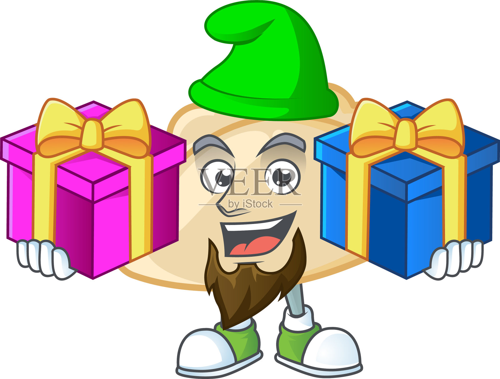 可爱的饺子卡通吉祥物风格的舌头插画图片素材