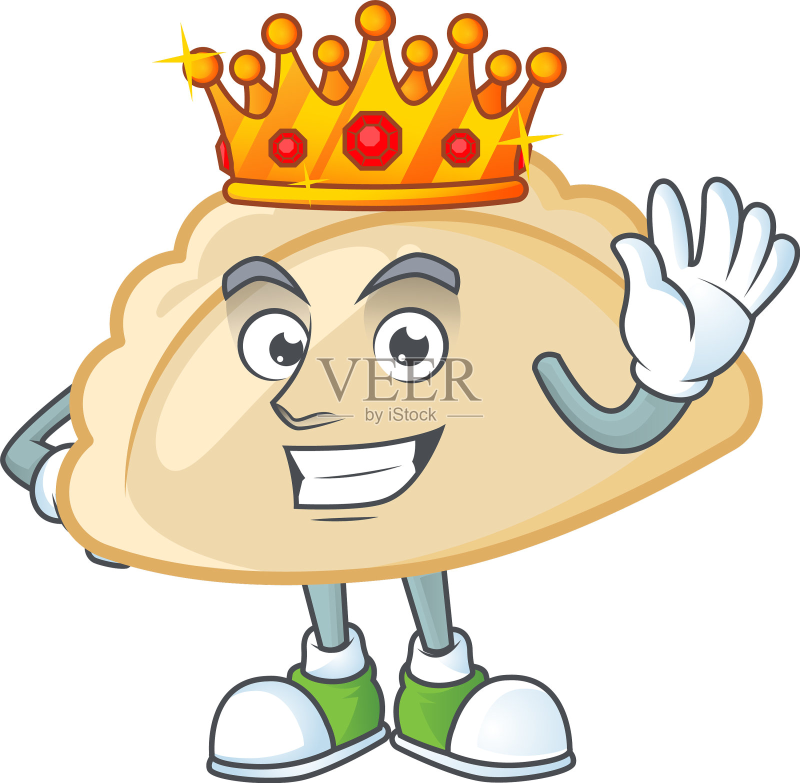 一个令人惊叹的pierogi风格的国王卡通插画图片素材