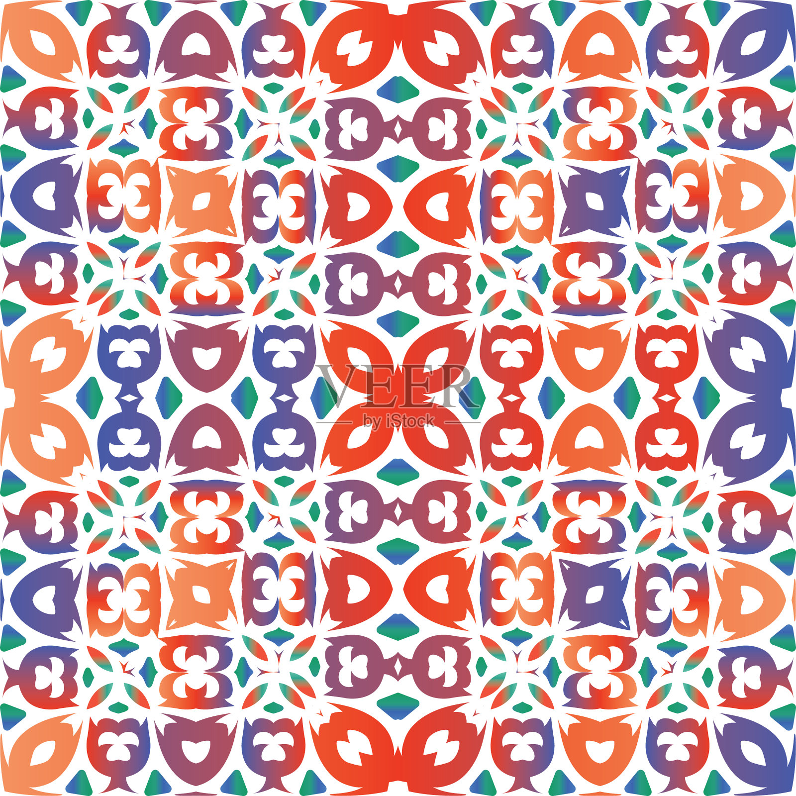 民族瓷砖中的民族色彩插画图片素材