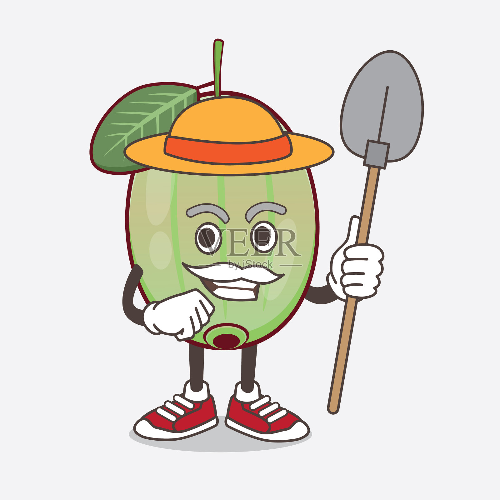 Ogeechee酸橙卡通吉祥物人物与帽子插画图片素材