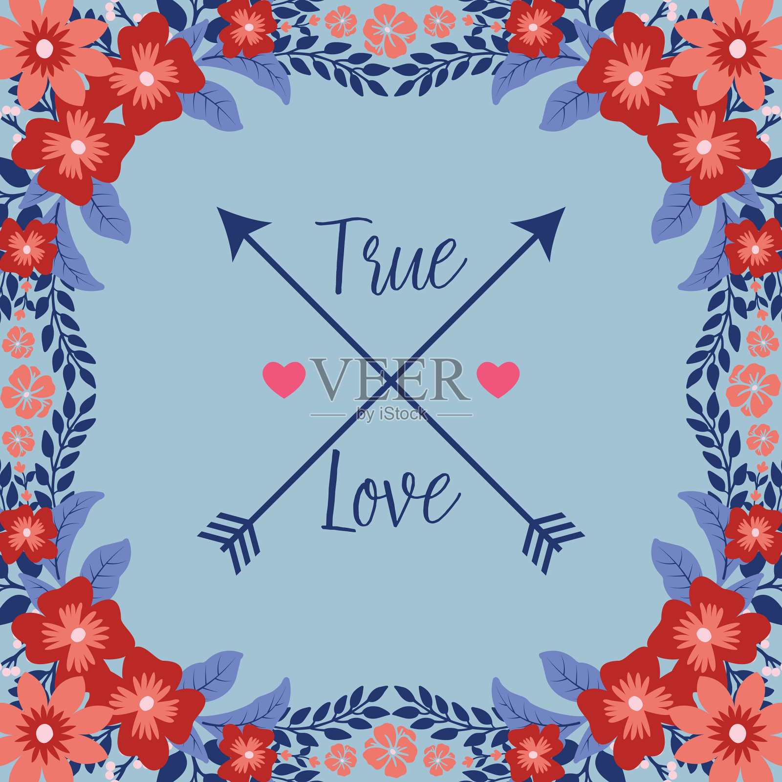 为真爱贺卡设计的独特框架插画图片素材