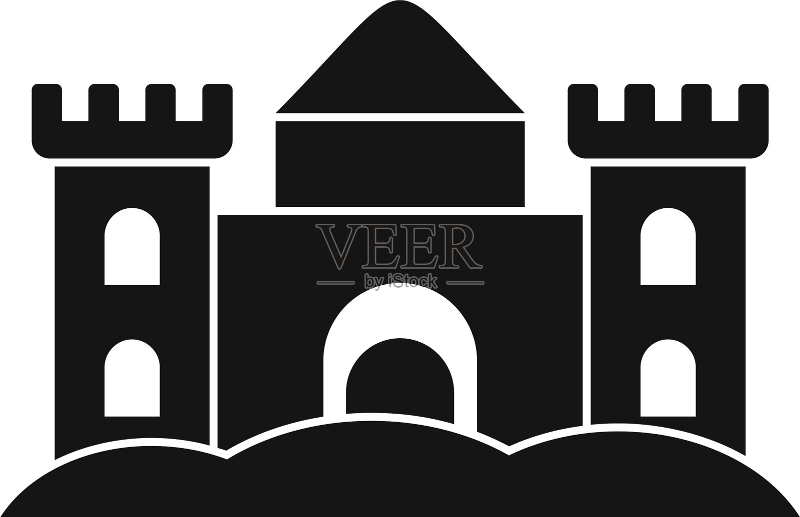 大沙堡图标风格简单设计元素图片