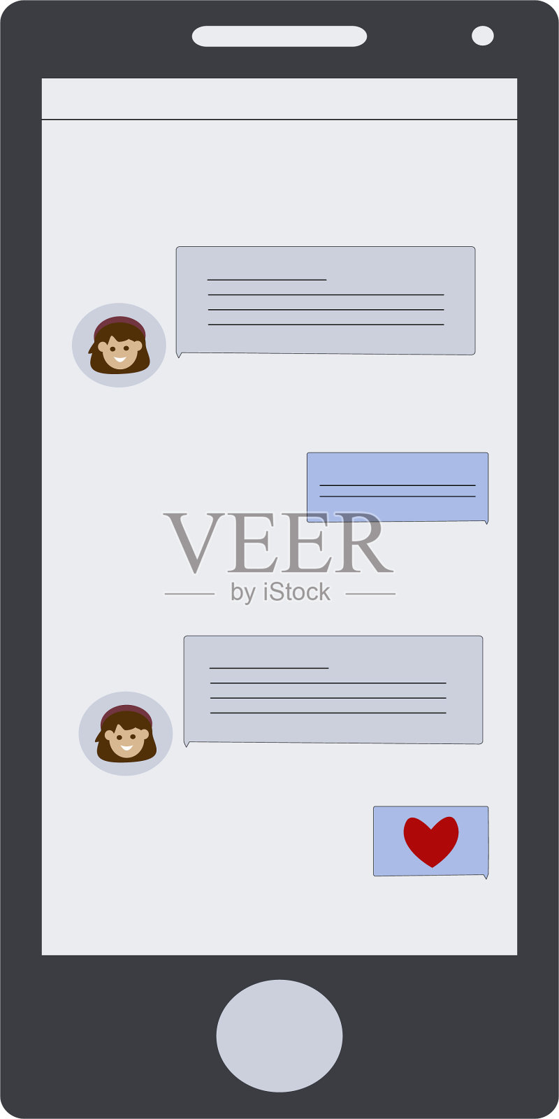 垂直电话聊天插画图片素材