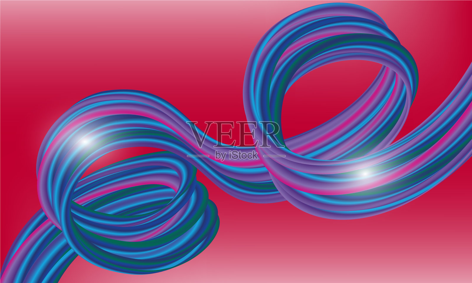 现代彩色流动海报波浪水平形状插画图片素材