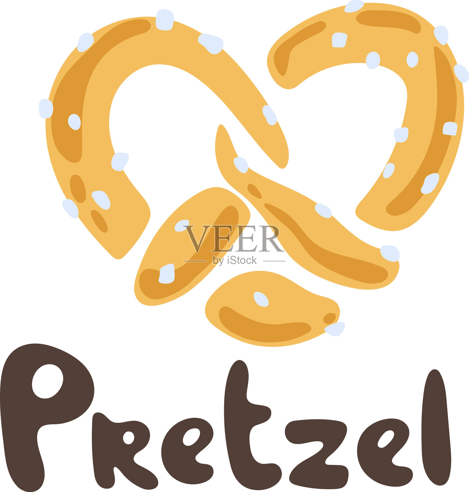 椒盐卷饼标志孤立在白色背景设计元素图片