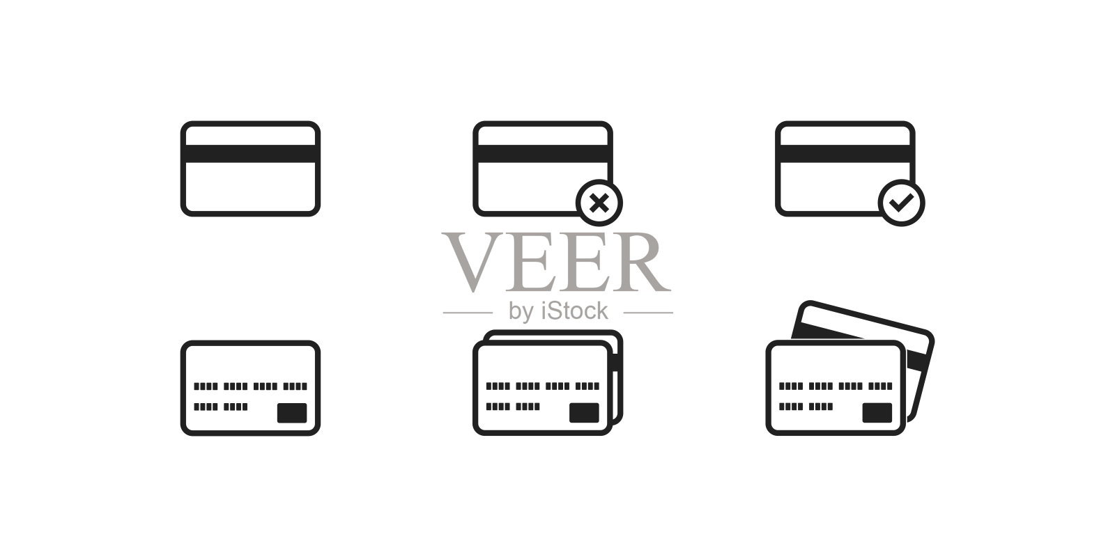 信用卡图标。借记卡付款的象征。现金，现金，银行签到图标素材