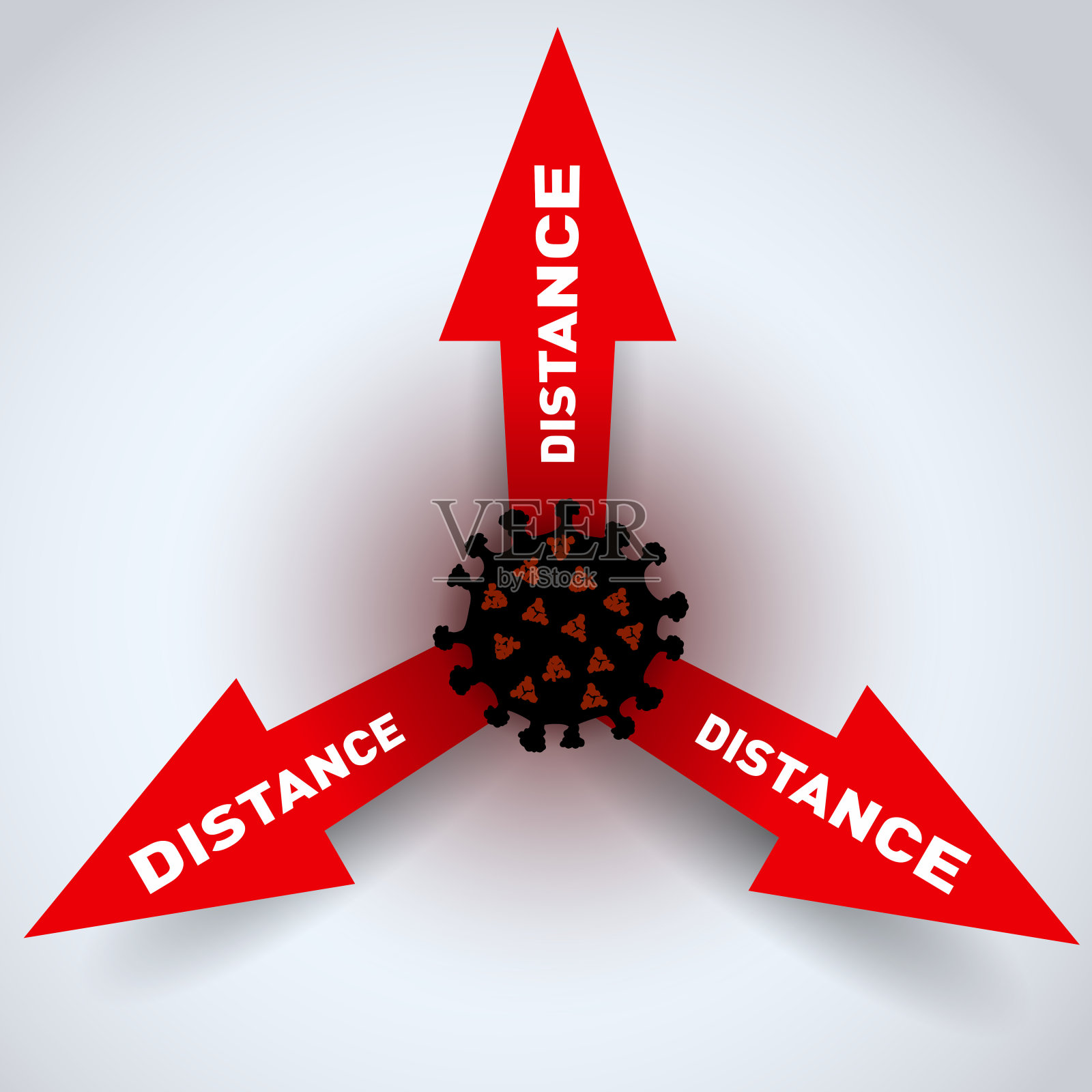 病毒远离偶像。保持你的距离。Coronovirus流行的保护。矢量图插画图片素材
