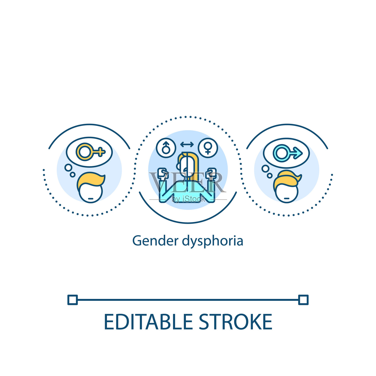 性别焦虑概念图标插画图片素材