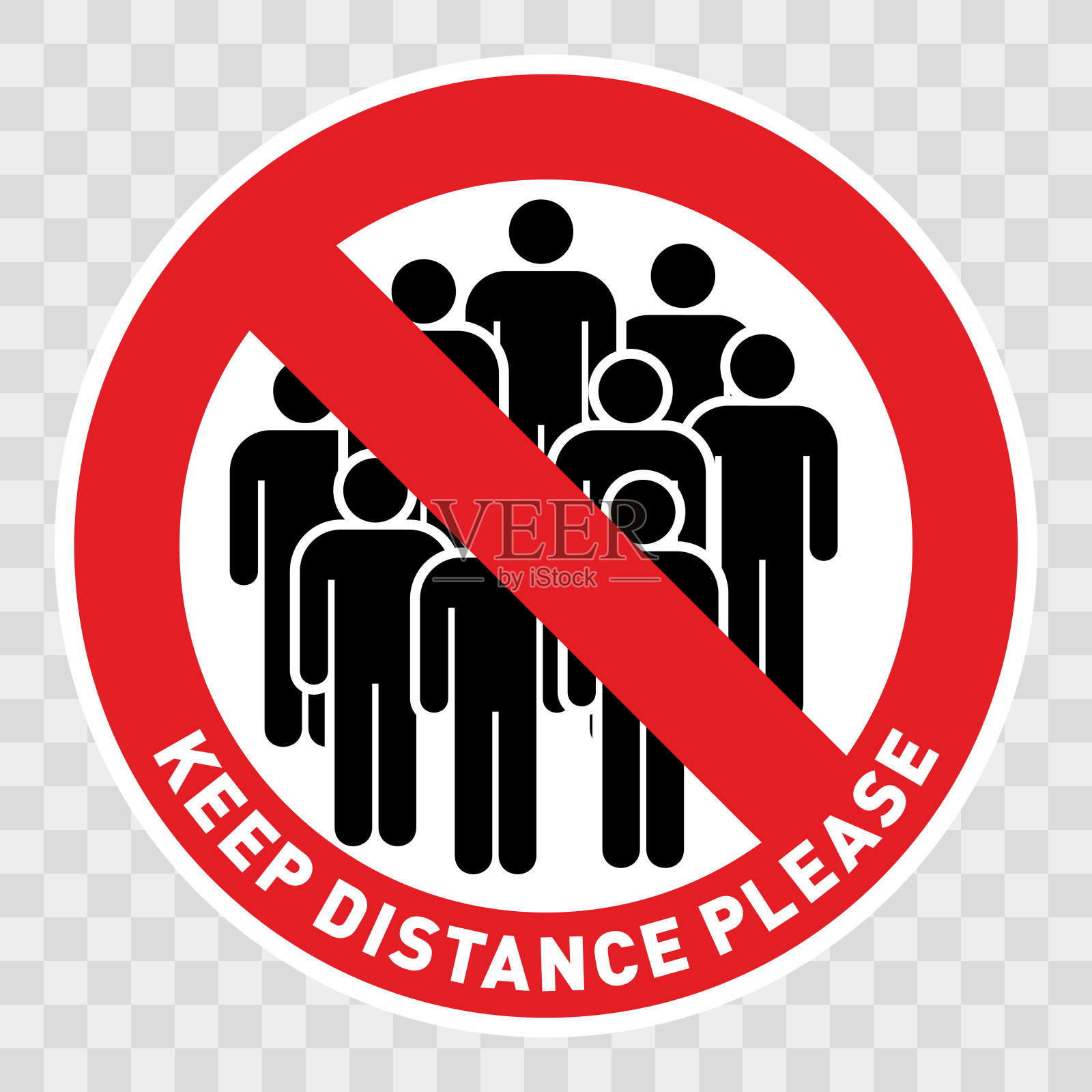 请保持社会距离，防止新型冠状病毒的传播。矢量图像。插画图片素材