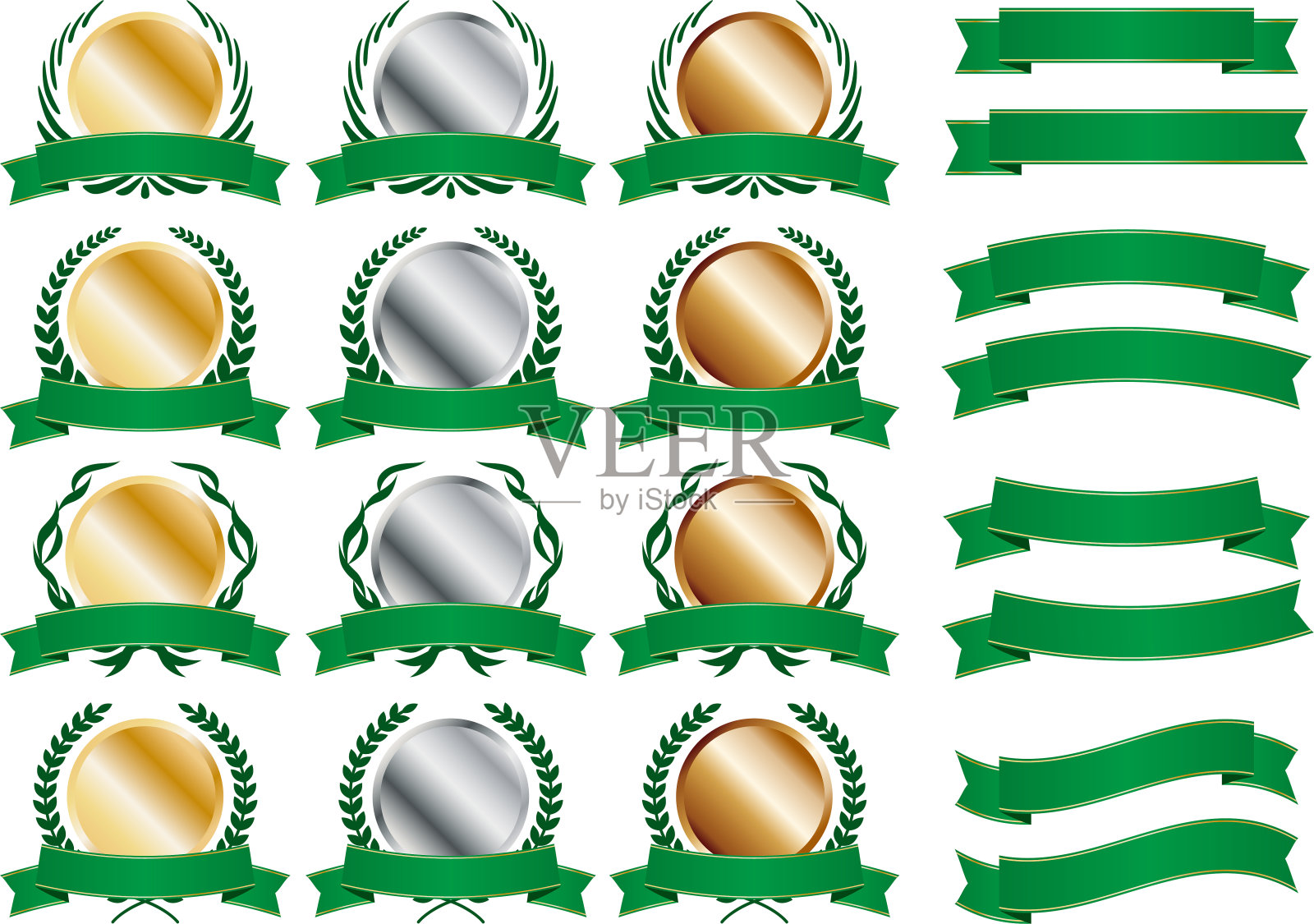 丝带和月桂插图材料收集插画图片素材