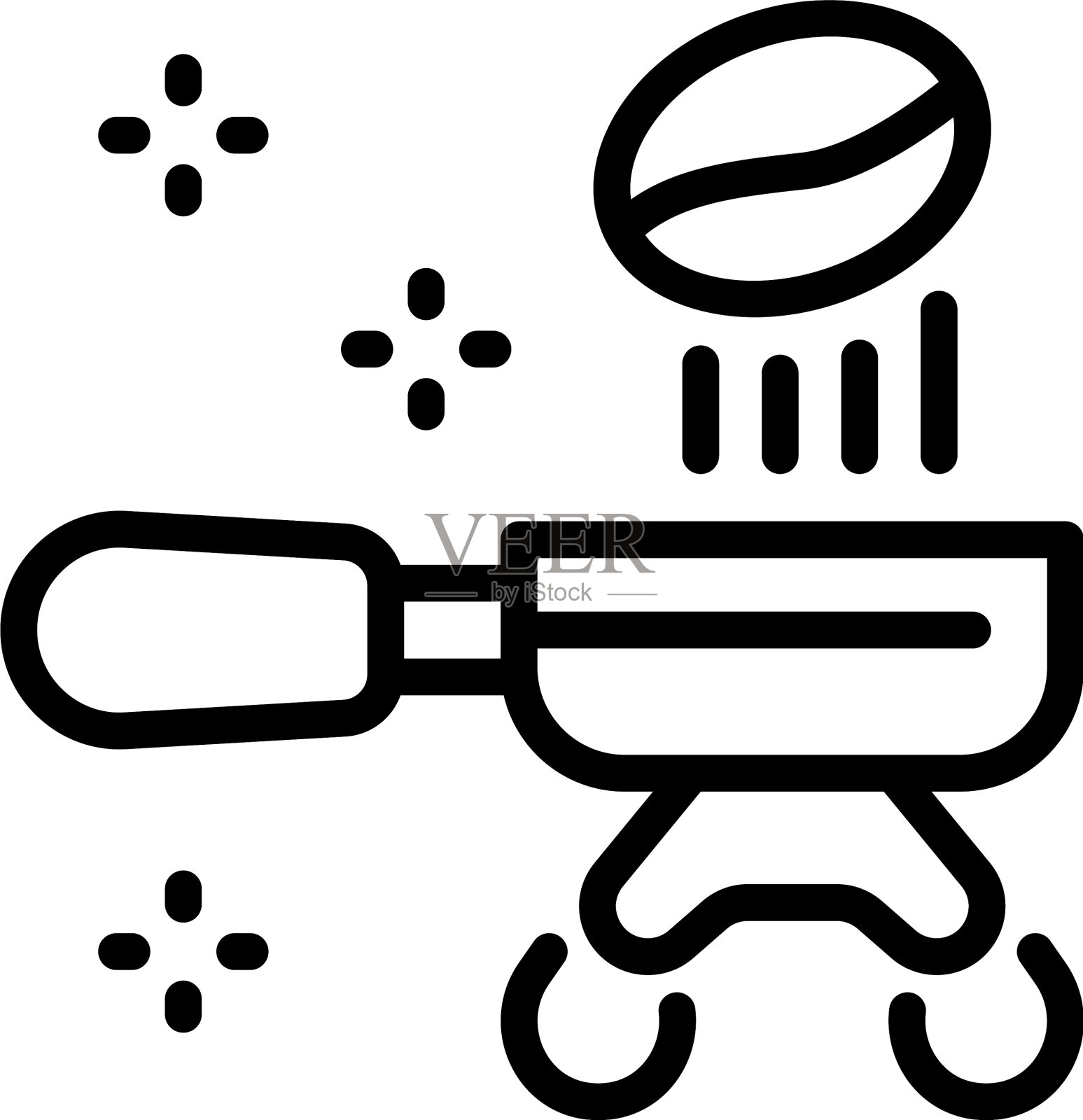 脾气咖啡图标轮廓风格插画图片素材