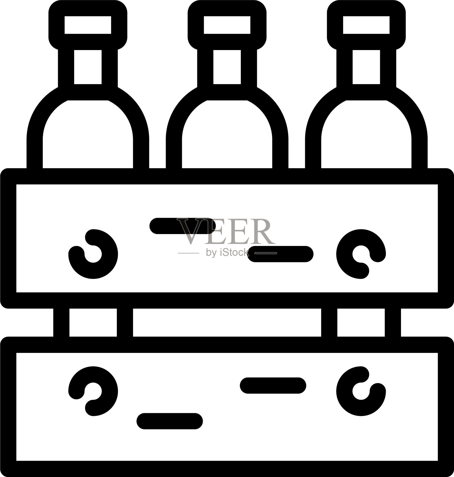 盒子酒瓶图标轮廓风格插画图片素材