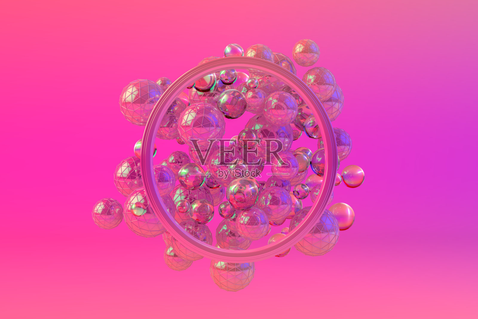 3D抽象飞行圣诞装饰框架，彩虹色，圣诞节，新年概念照片摄影图片