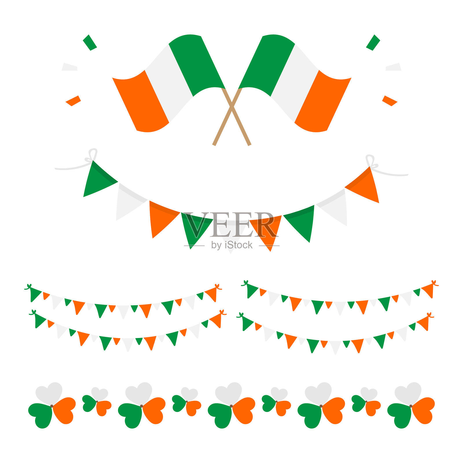 以爱尔兰国旗为设计元素图标素材