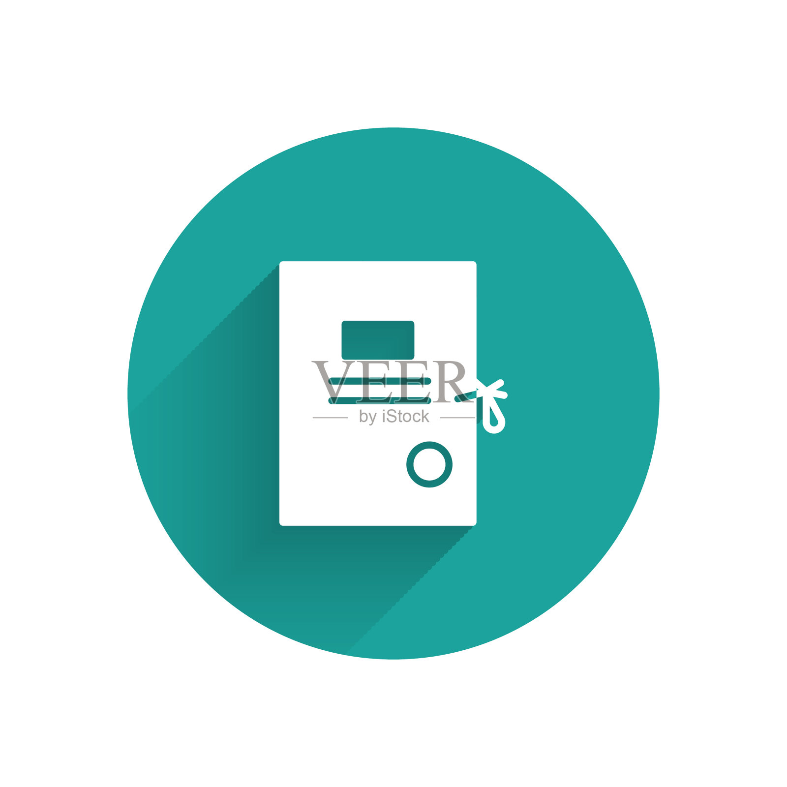 白色诉讼纸图标孤立与长影子插画图片素材