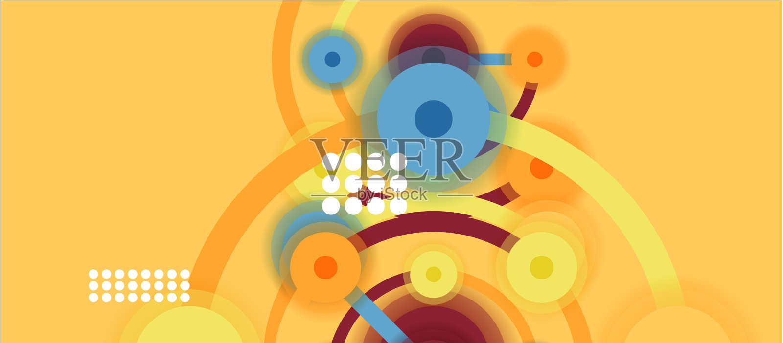 平面风格的几何抽象背景圆插画图片素材