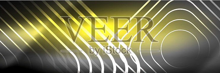 闪亮的霓虹灯发光的技术线高科技插画图片素材