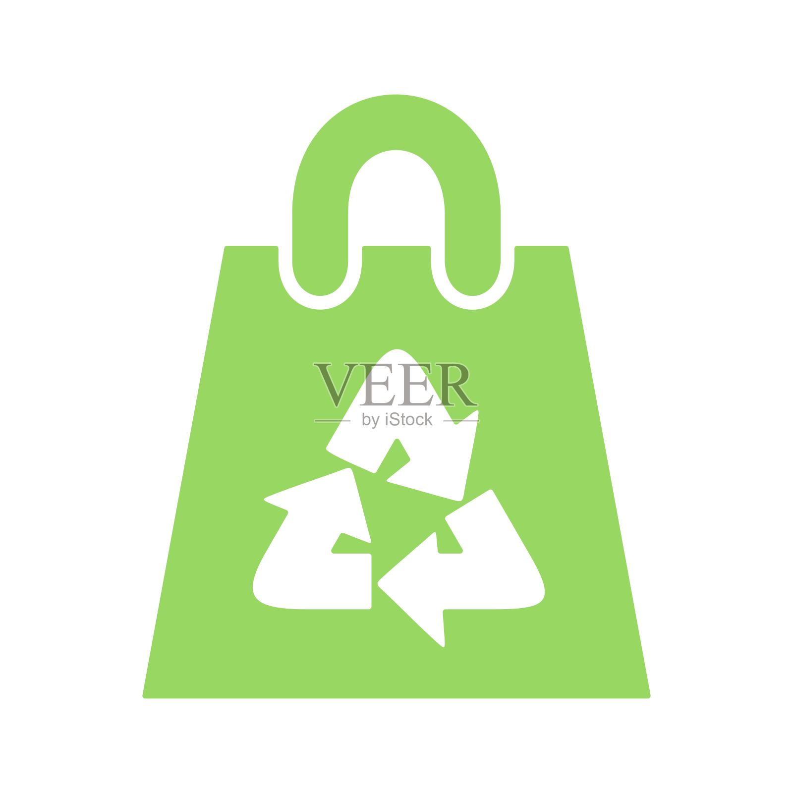 垃圾桶，回收站符号图标。生态学的概念。插画图片素材