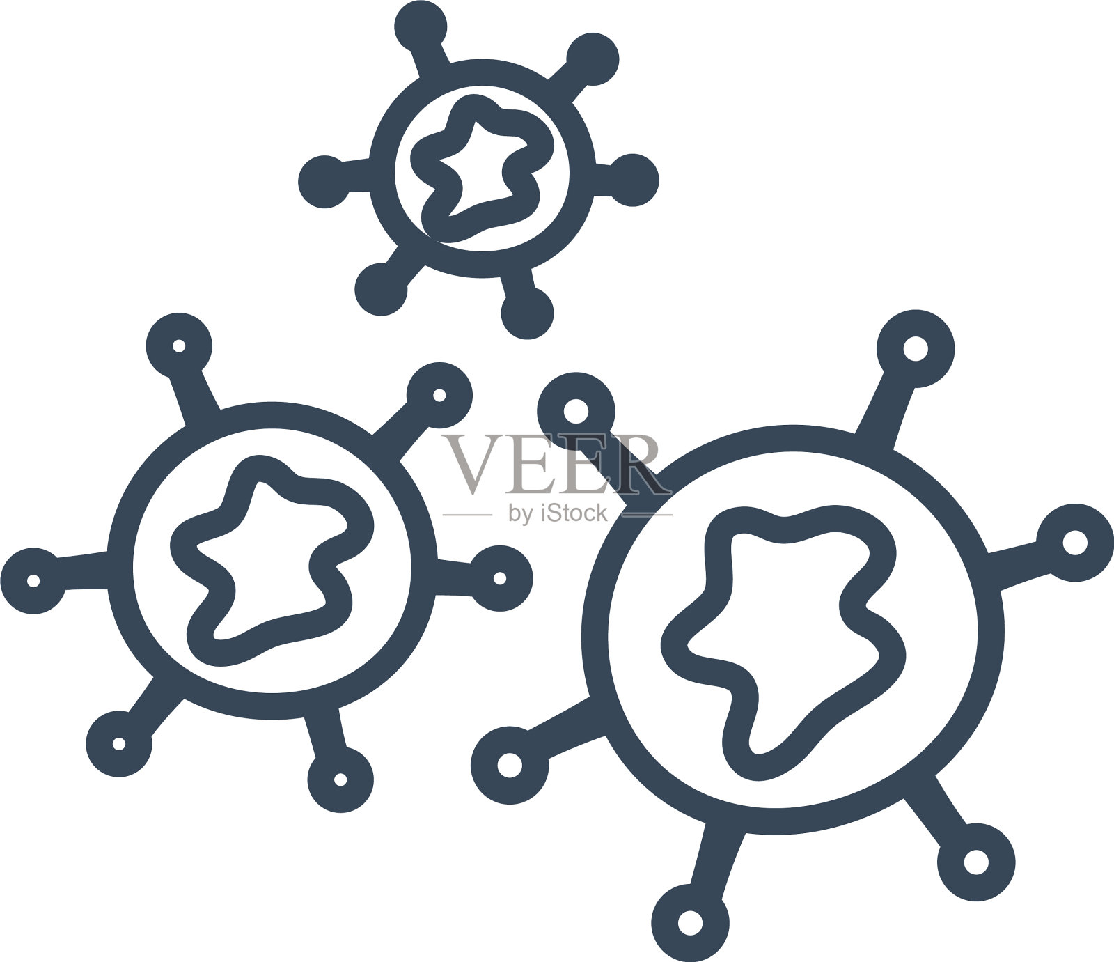 Covid - 19病毒线形图标设计图标素材