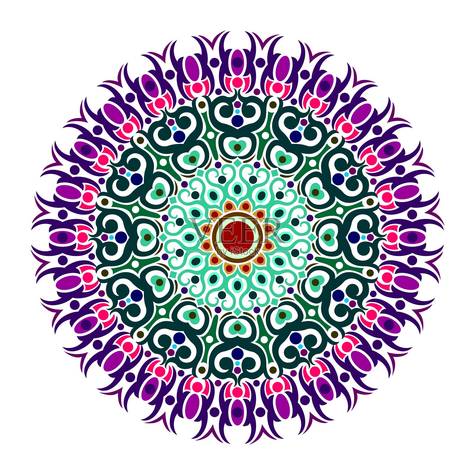 曼荼罗艺术设计矢量插画图片素材