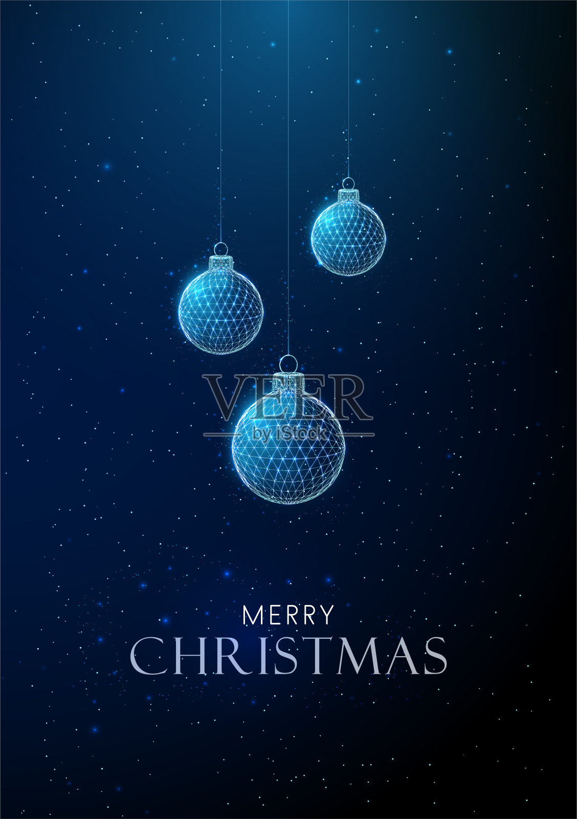 新年贺卡上挂着圣诞玩具。插画图片素材