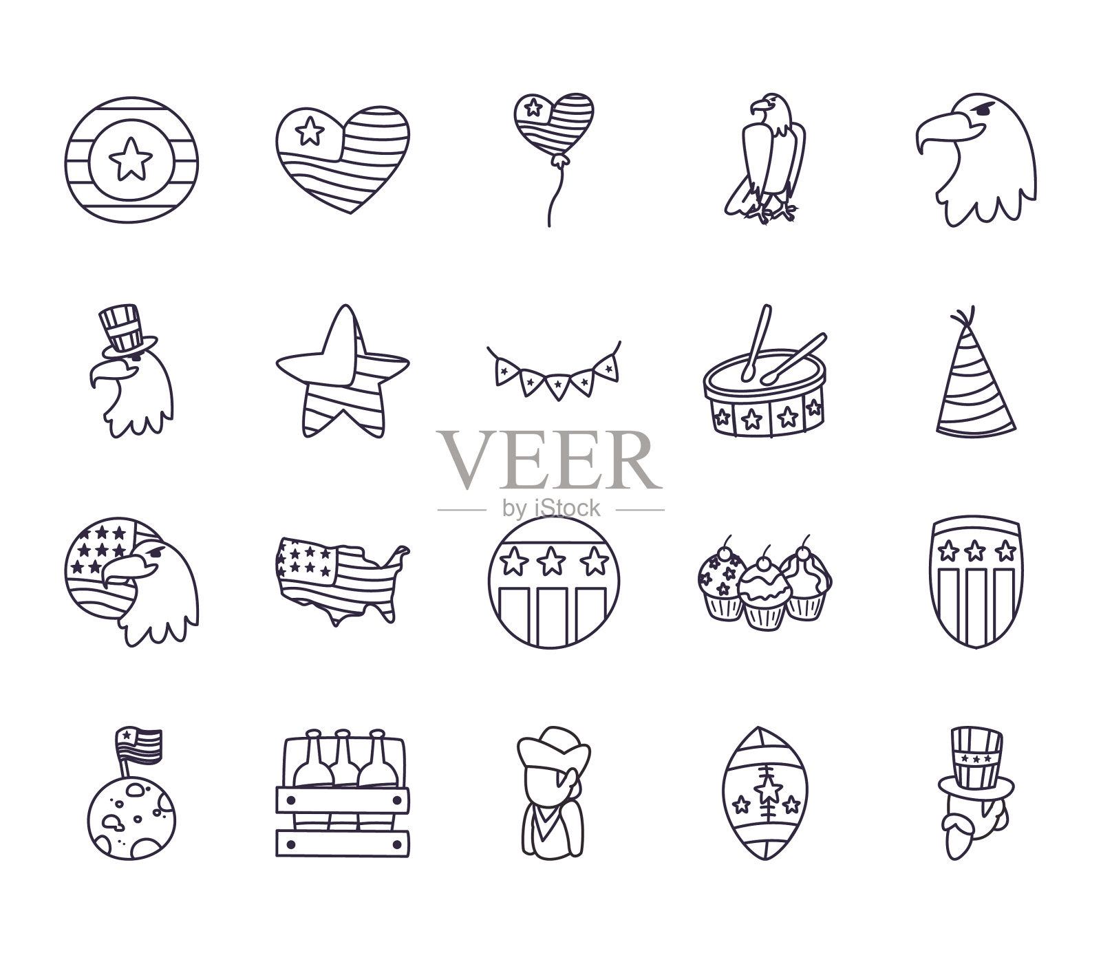 独立日线风格图标集设计图标素材