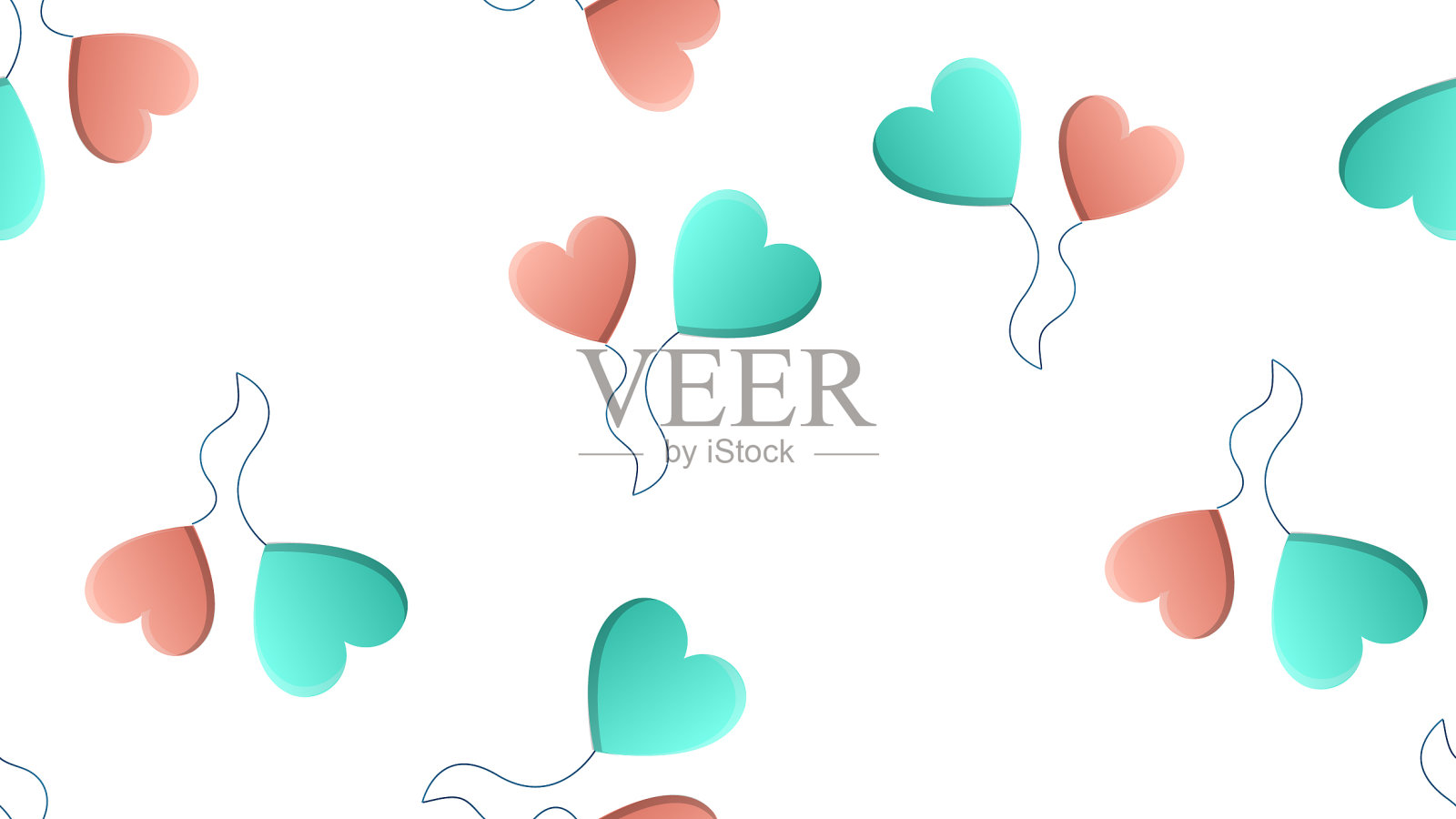 无尽的无缝图案美丽的节日爱情插画图片素材