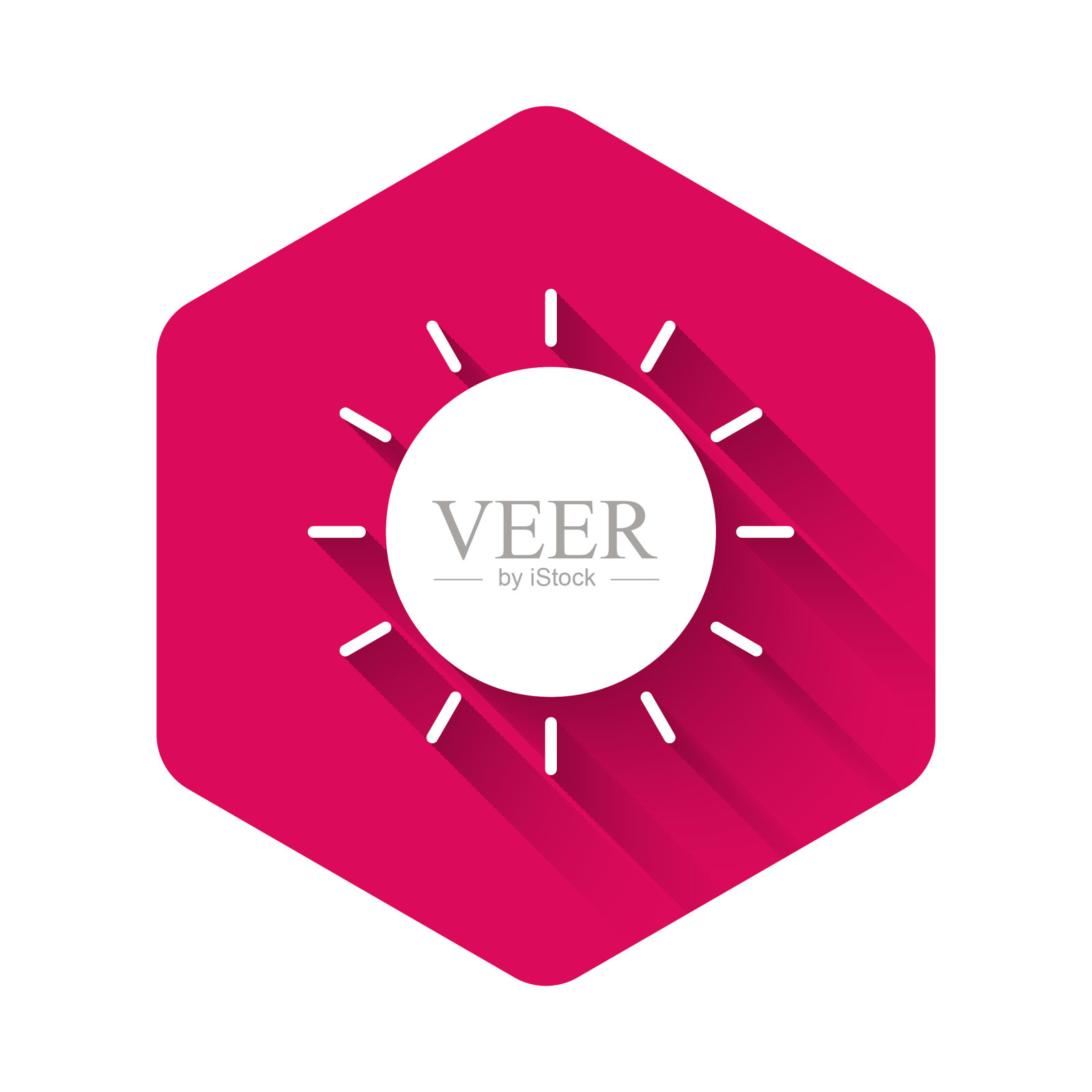 白色的太阳与夏日的长影隔绝图标素材