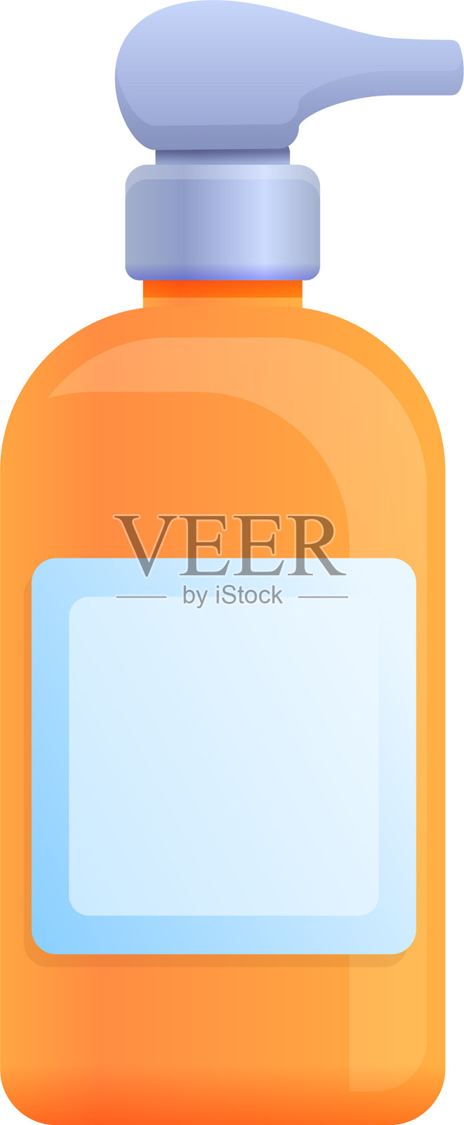 肥皂瓶图标卡通风格设计元素图片